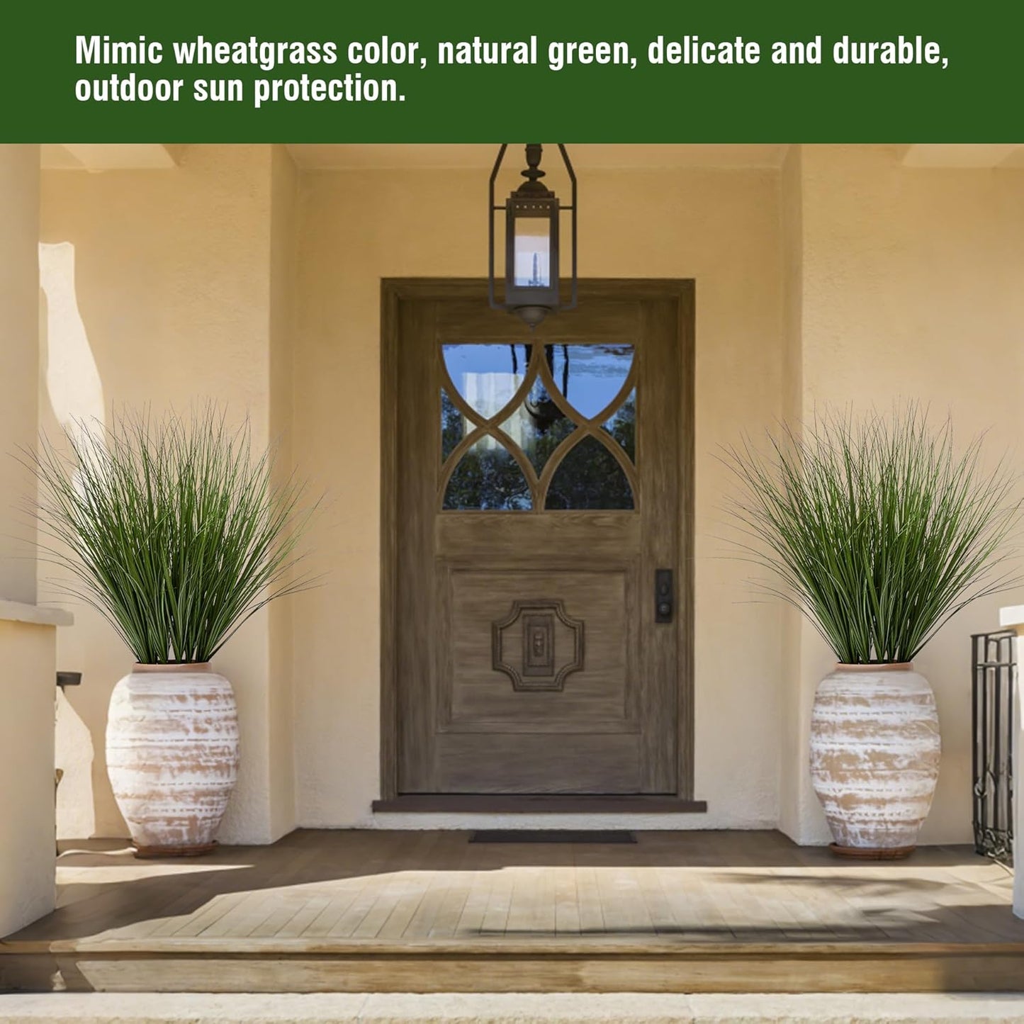 6PCS Fake Plants Artificial Wheat Grass Greenery Plastic Plants Fake Grass Artificial Plants for Outdoor Decor Artificial Grass Plant with Greenery Stems for Indoor Home Decoration 26.4"