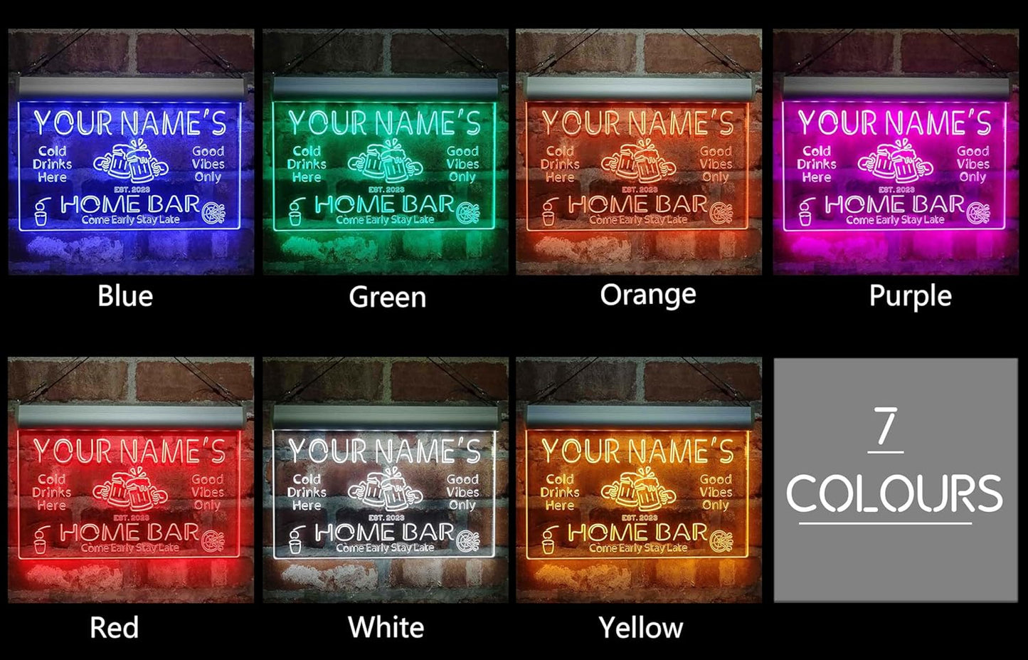 ADVPRO Personalized Your Name Custom Home Bar Beer Established Year Single Color LED Neon Sign 12 x 8.5 Inches st4s32-p11-tm-o