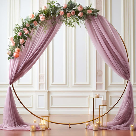 Arch Drapes for Wedding Arch Draping Fabric Dusty Rose Sheer Backdrop Curtain for Ceremony Bridal Party Decor 19Ft Length x 28" Width 2 Panel