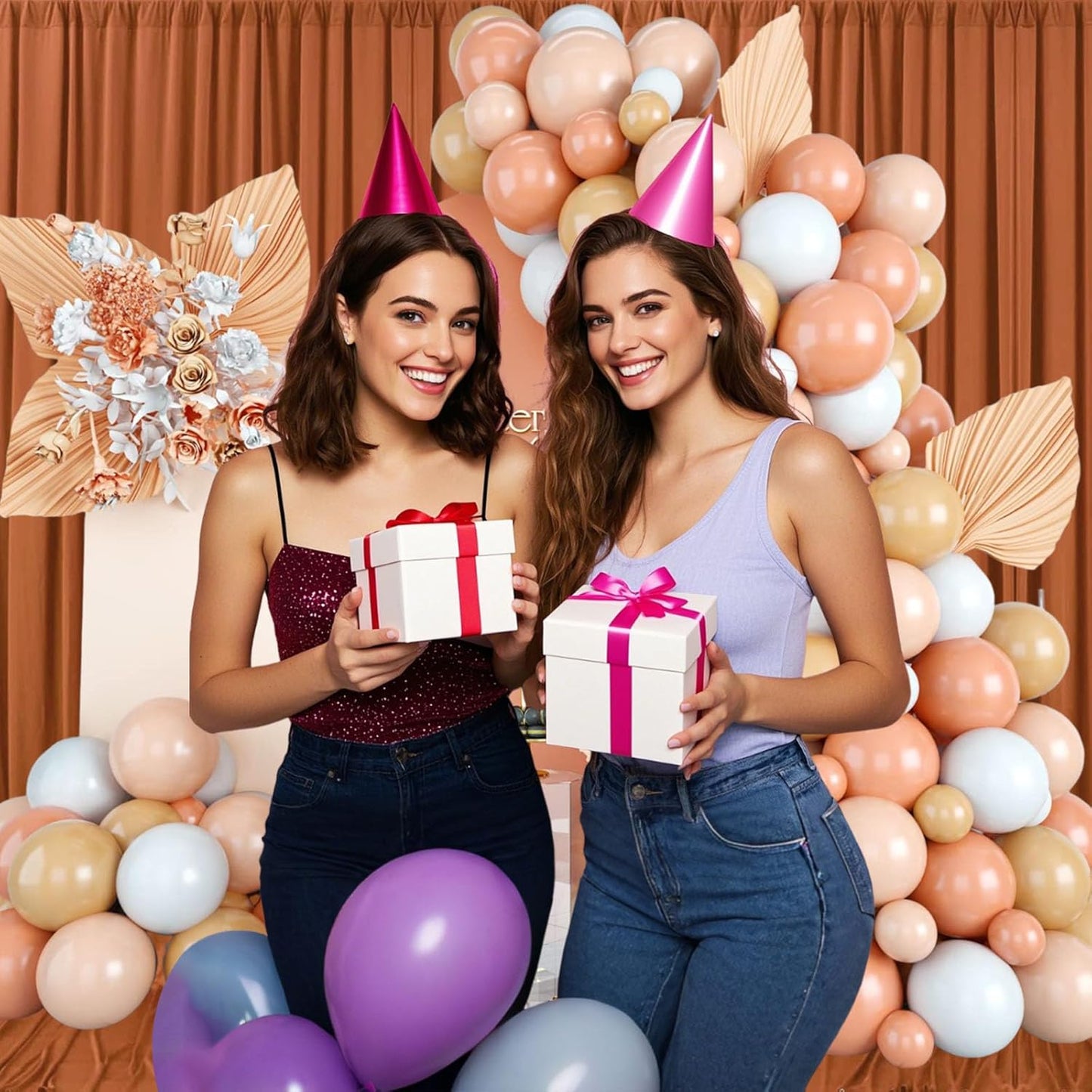 10ft x 10ft Dark Brown Backdrop Curtains for Parties, Fabric Satin Background Curtain with Rod Pockets for Weddings, Birthday, Baby Shower, Photography, Graduation Party Backdrop Drapes, 2 Panels