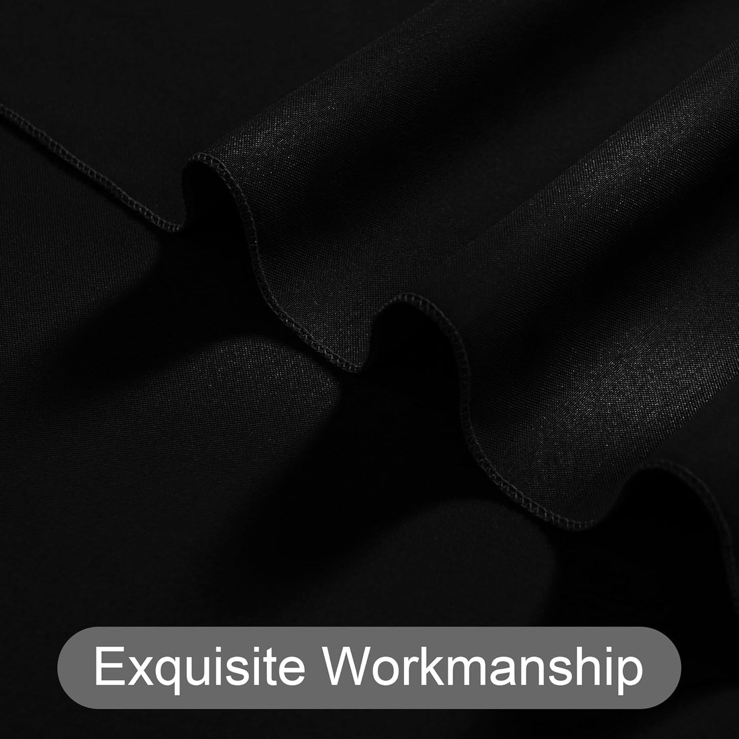 DWCN 10x7 FT Black Backdrop Curtains for Parties, Photography Backdrop Drapes with Rod Pockets for Wedding Decorations Stage Birthday Family Gatherings, 2 Panels 5ft x 7ft