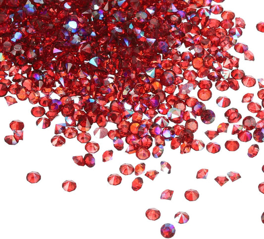 PATIKIL 14000Pcs Wedding Table Scatter Confetti Crystals 3mm Acrylic Diamonds Vase Fillers Gems for Table Centerpiece Decorations Bridal Shower Party, Dark Red AB