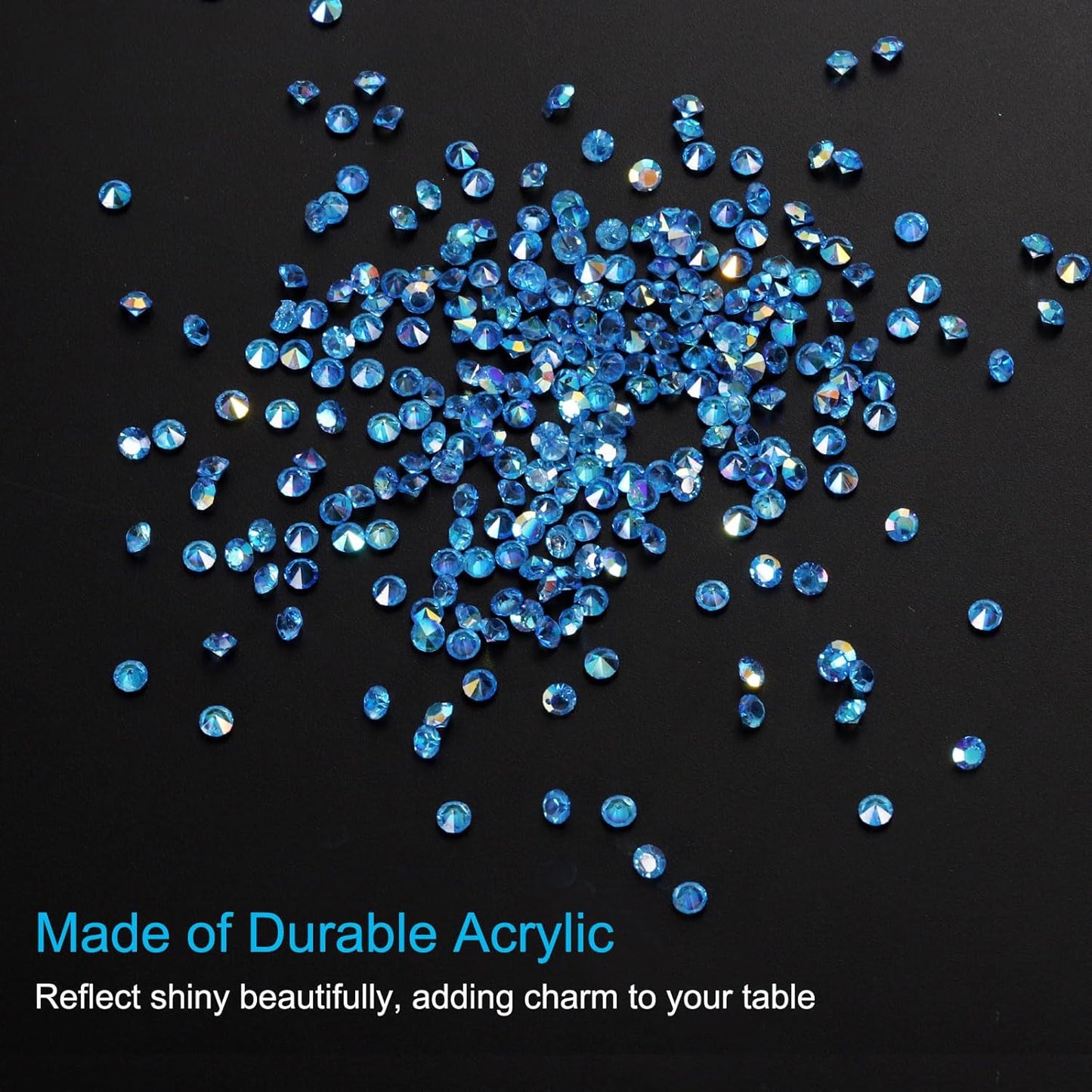 PATIKIL 14000Pcs Wedding Table Scatter Confetti Crystals 3mm Acrylic Diamonds Vase Fillers Gems for Table Centerpiece Decorations Bridal Shower Party, Blue AB