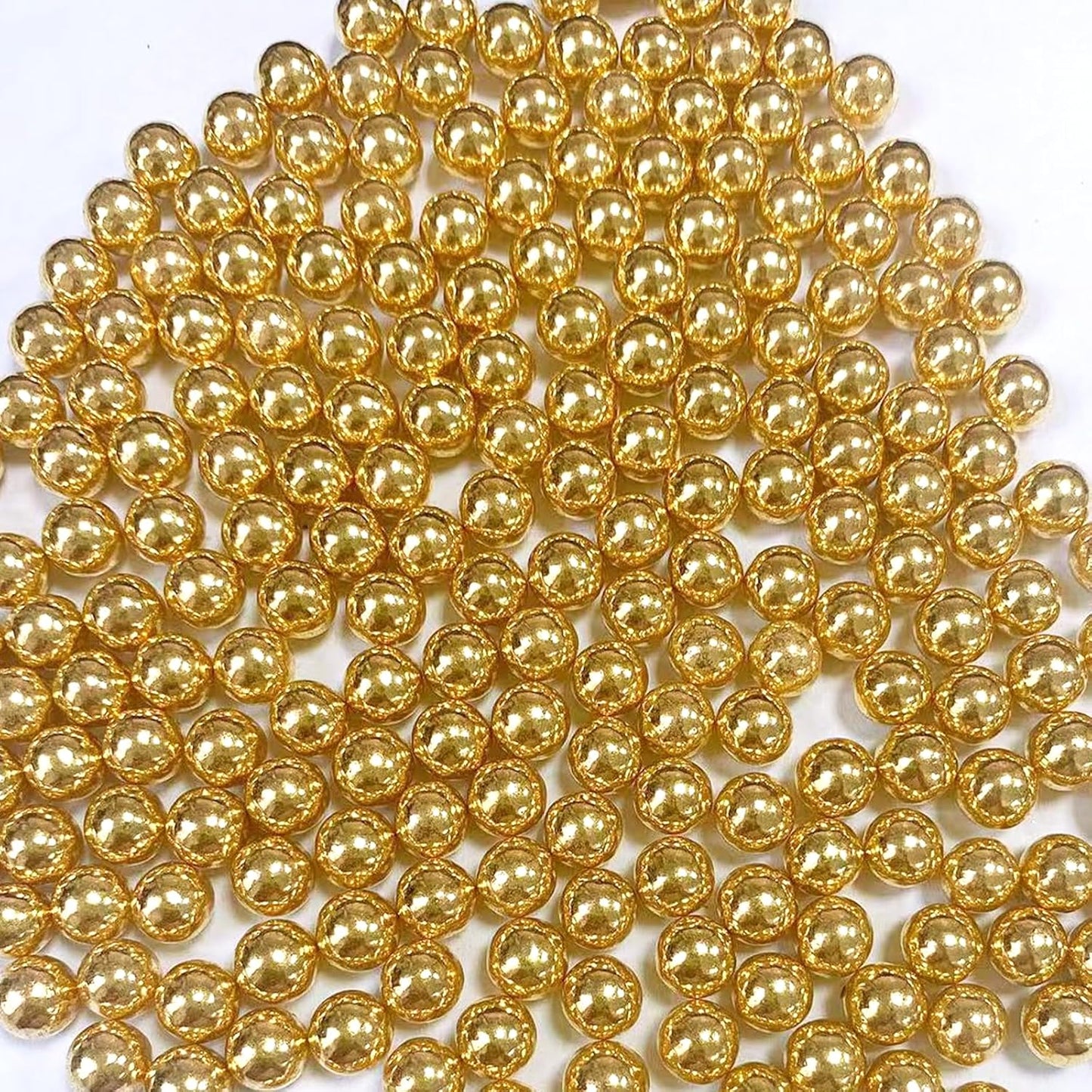 Sentovac 7mm Gold Pearl Sprinkles Edible Cake Decorating Sugar Candy Cookie Cake Cupcake Topper Ice Cream Baking Decorations Halloween Christmas Valentines Wedding Supplies