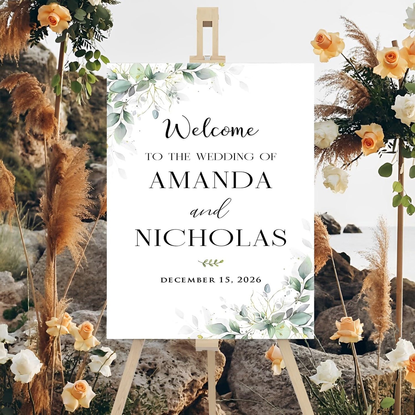 Personalized Wedding Welcome Sign, Wedding This Way Sign Outdoor, Welcome Sign For Wedding Entrance, Welcome Sign Wedding Decoration, Easel Stand For Wedding Sign
