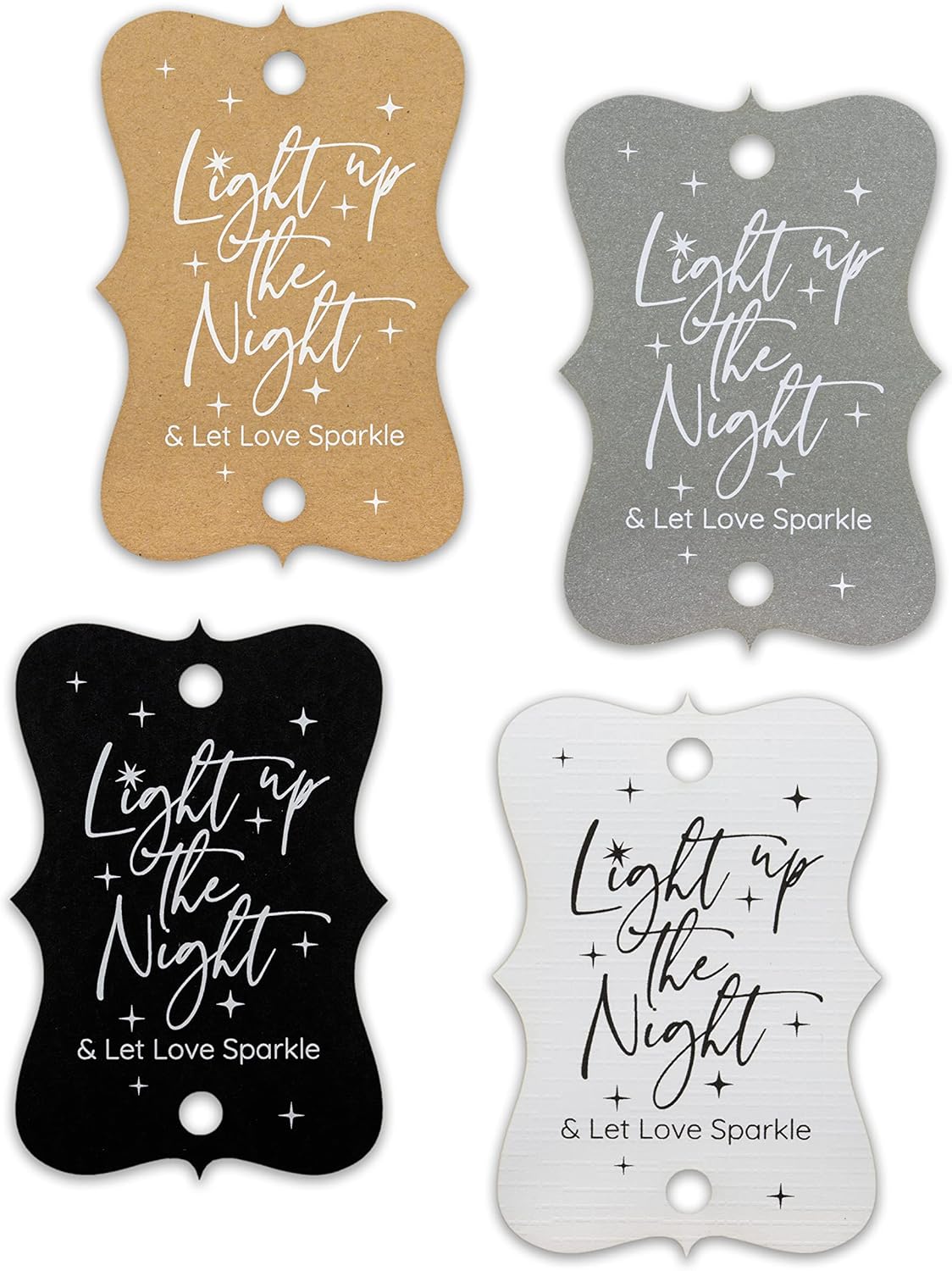 Summer-Ray 50pcs Light up The Night & Let Love Sparkle Wedding Sparkler Tags (Kraft Brown)