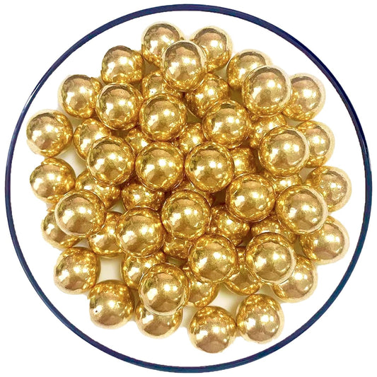 Sentovac 14mm Gold Pearl Sprinkles Large Edible Cake Decorating Sugar Candy Cookie Cake Cupcake Topper Ice Cream Baking Decorations Halloween Christmas Valentines Wedding Supplies