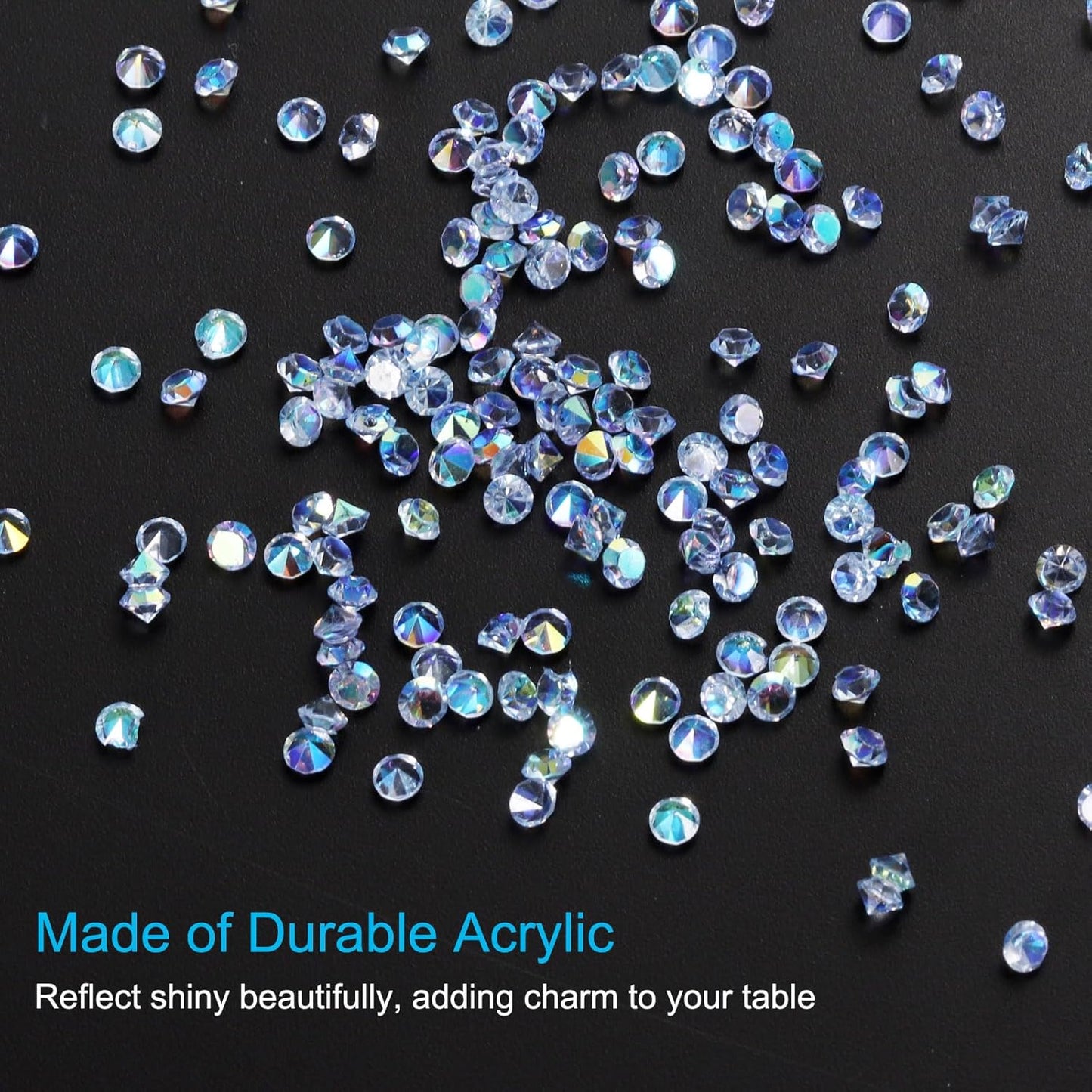 PATIKIL 14000Pcs Wedding Table Scatter Confetti Crystals 3mm Acrylic Diamonds Vase Fillers Gems for Table Centerpiece Decorations Bridal Shower Party, Light Blue AB