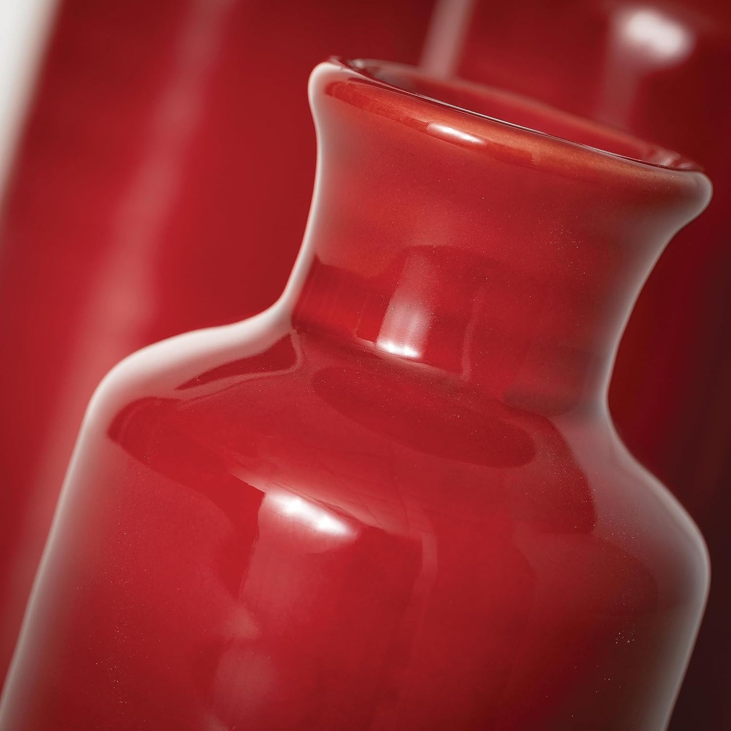 Sullivans Red Vase Set, Farmhouse Decor, Boho Aesthetic Room Decor Vases for Your Kitchen, Bedroom, Office, Living Room & Bathroom, Shelf Decor, Centerpiece Table Decorations (CM2407)