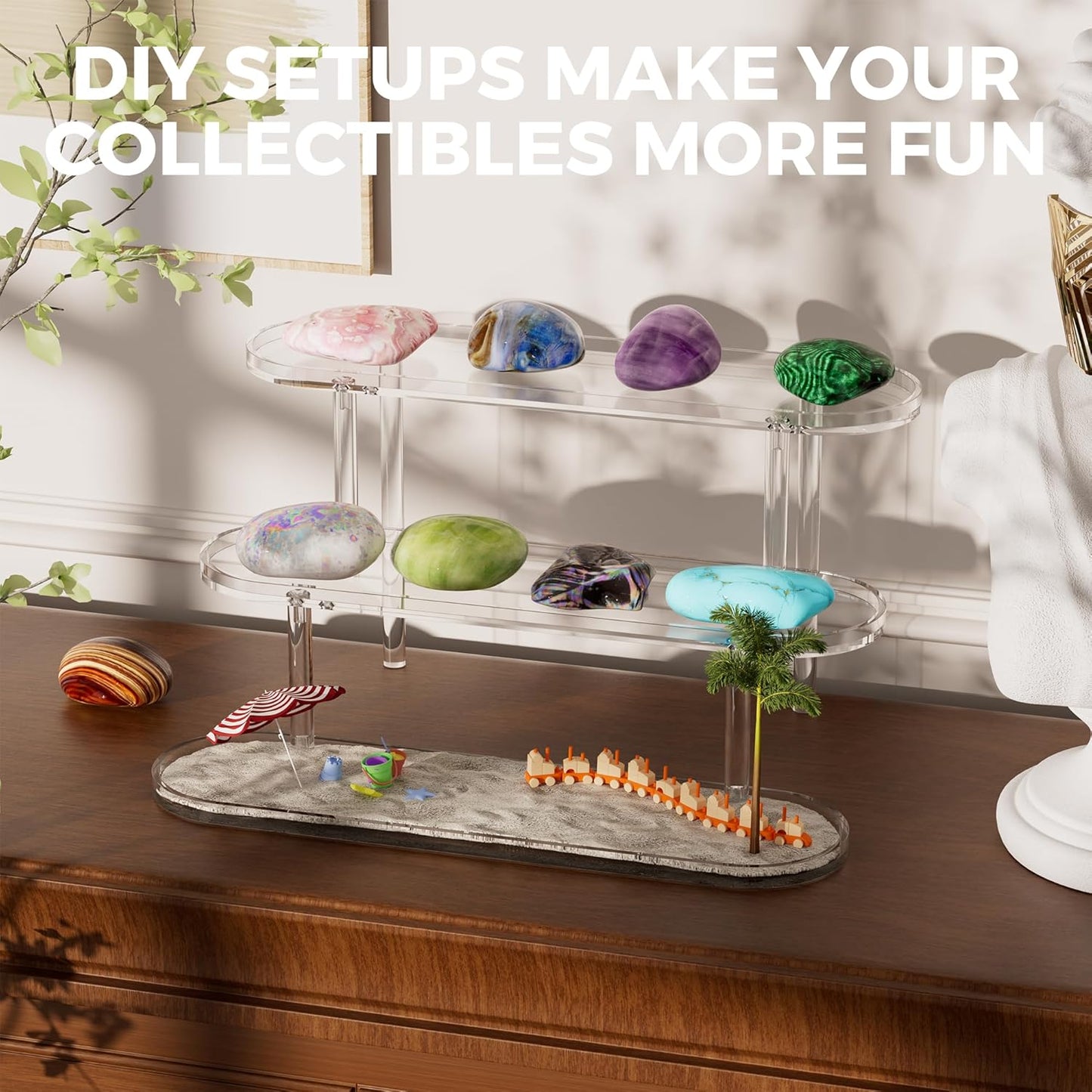 Acrylic Risers Display Stand, Clear Perfume Organizer, Clear Cupcake Stand Holder, Dessert Display for Party, Display Shelf for Cologne Skincare 𝐚𝐦𝐢𝐢𝐛𝐨 Funko-POP Figure Collection