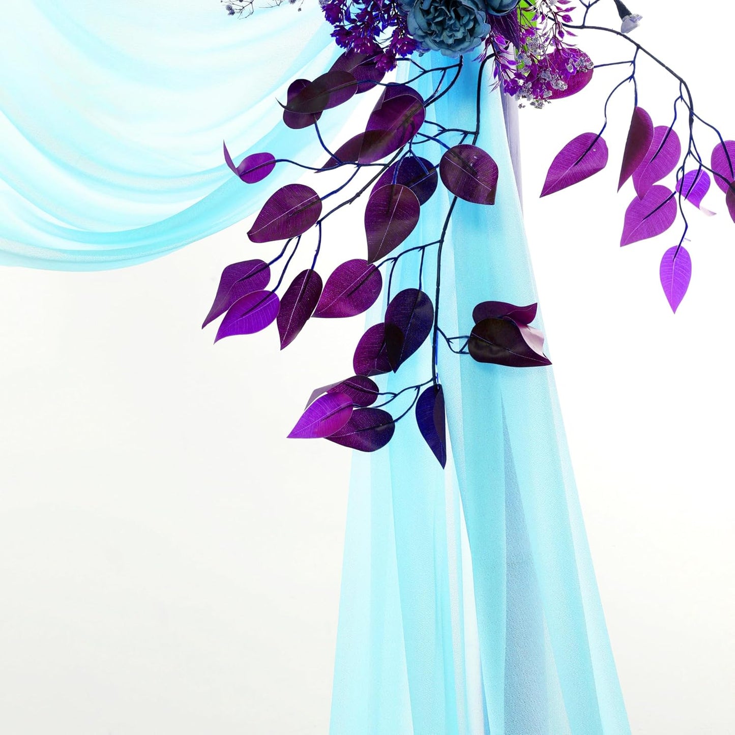 VDS Pack of 2 Panel (30 Inch X 40 Feet) Wedding Arch Draping Fabric Sheer Chiffon Fabric Drapery for Wedding Ceremony Reception Swag Backdrop Canopy Chuppah ARBO Altars Decoration (Teal)