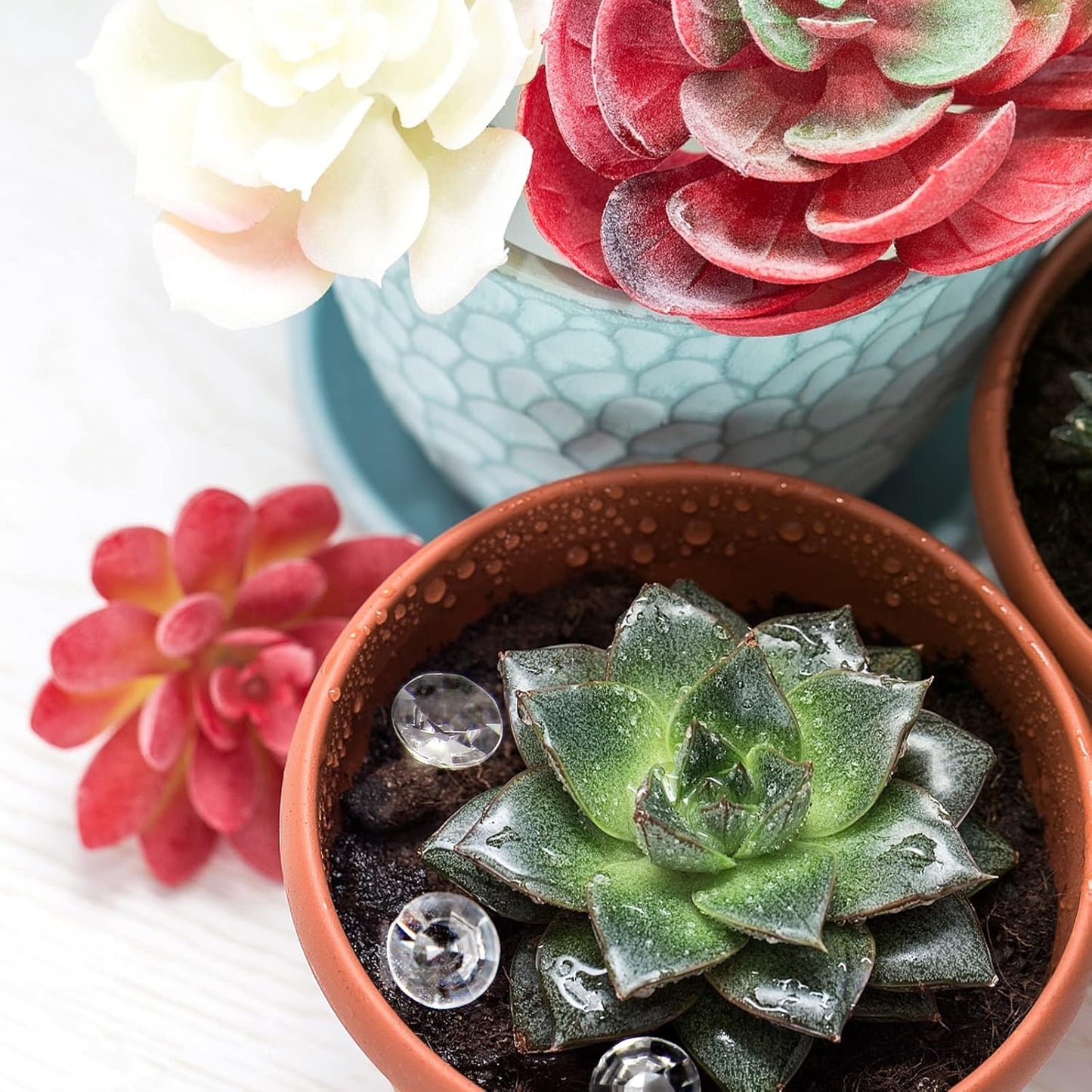 1000pcs/ Pack Wedding Table Acrylic Diamond Scatter Crystals Confetti Acrylic Gems Vase Fillers Rhinestones for Wedding, Bridal Shower, Vase Beads Decorations (12mm, Aqua Blue)