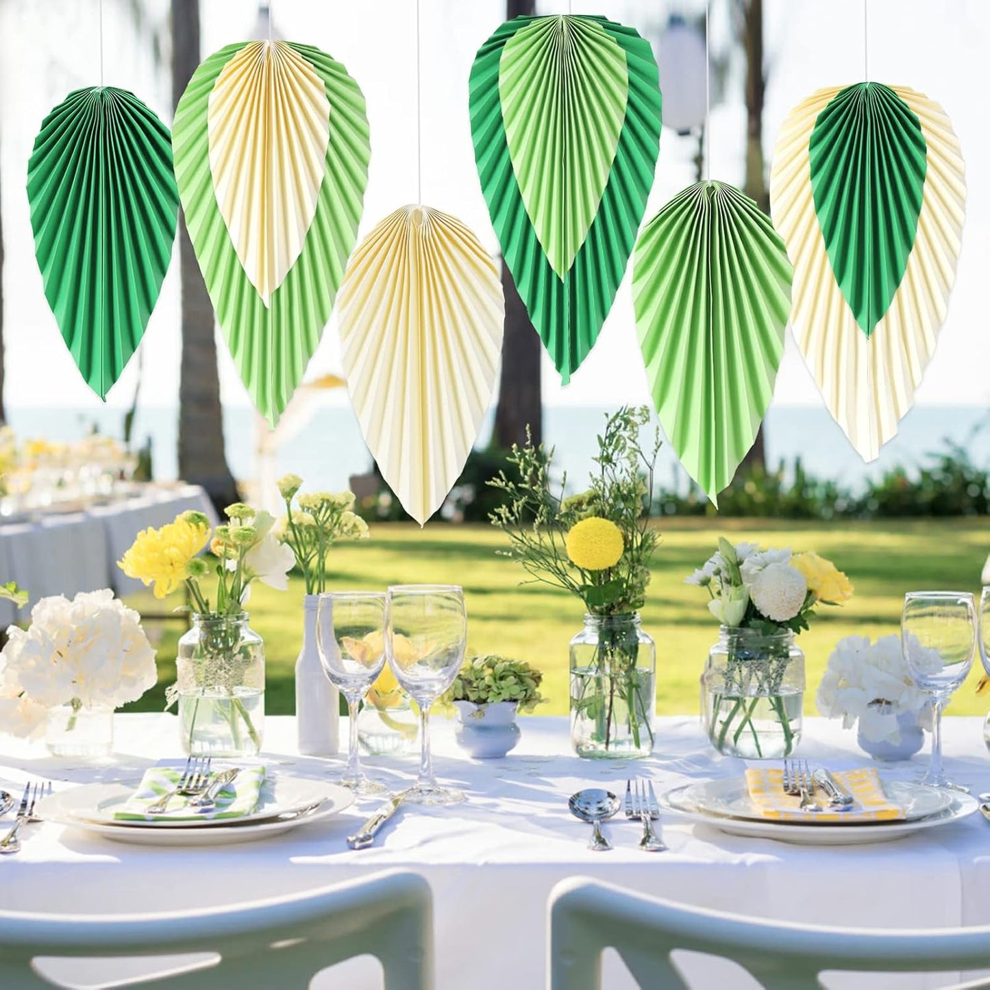 Easy Joy Paper Leaves Decorations for Wall Paper Fans Classroom Decoration Leaves Backdrop Decor Wall Decor,Set of 9