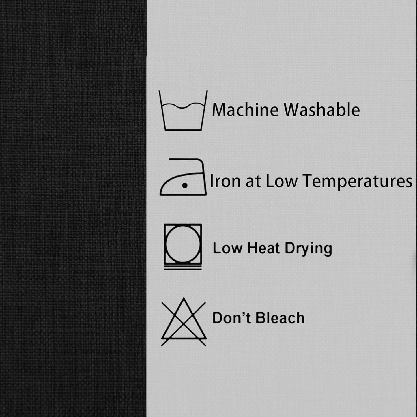 Hiasan Faux Linen Rectangle Tablecloth - Wrinkle and Stain Resistant Washable Table Cloth for Kitchen Dining Room Holiday Table Cover for Party Dinner, Black, 52 x 70 Inch