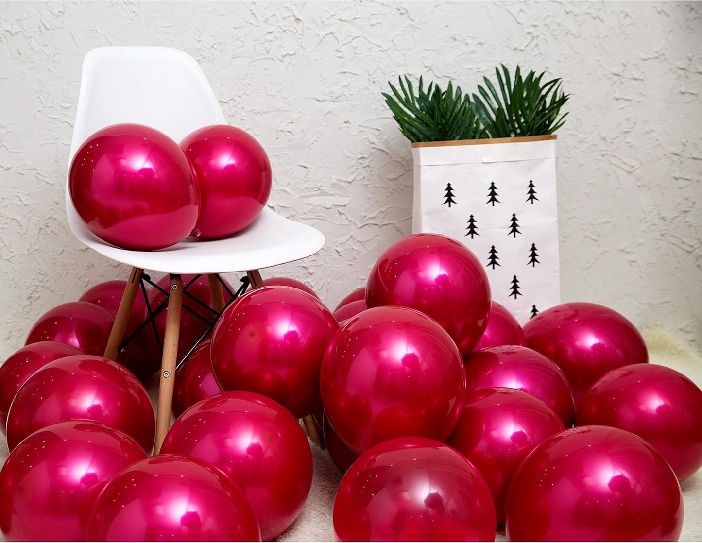 Metallic Red Balloong 50pcs 12 inches Hot Pink Balloons double layer Hot Pink balloons are more durable suitable for wedding birthday party balloon decorations