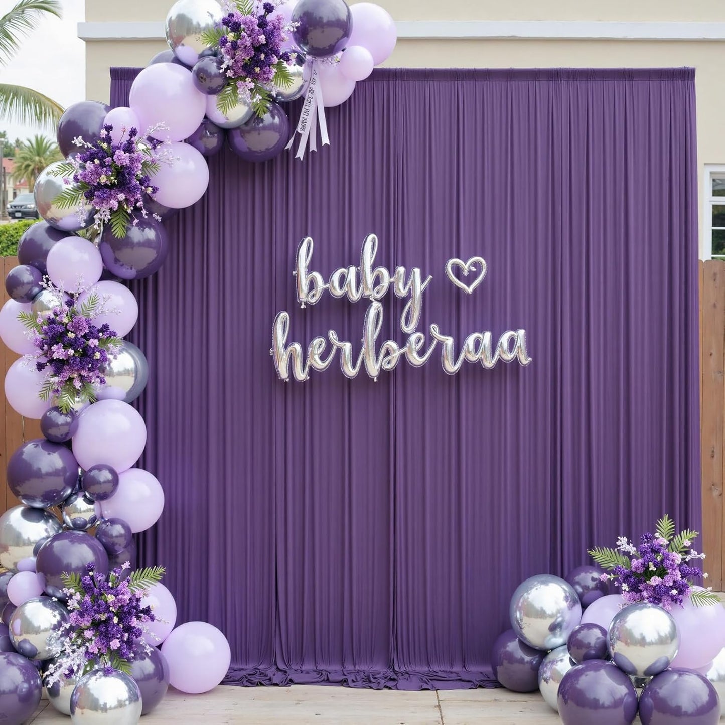 8 Panels Purple Backdrop Curtains for Party Background, Wrinkle Free Purple Photo Backdrop Drapes Back Drop Cloth for Wedding Birthday Photography Baby Shower Decor, 40ftx10ft