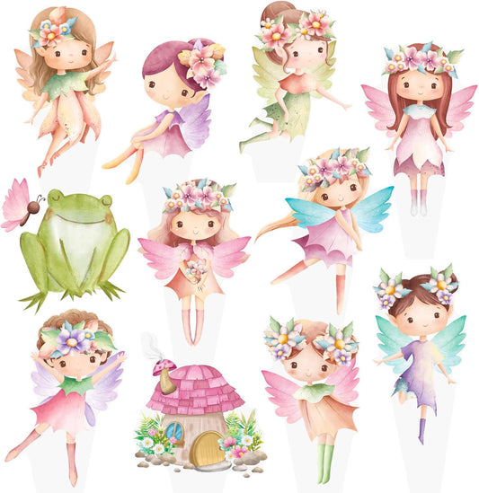umoni Fairy Cupcake Toppers 48Pcs Fairy First Birthday Party Decorations Fairy Garden Party Cupcake Picks Fairy Cake Decorations Fairy Baby Shower Decorations Supplies