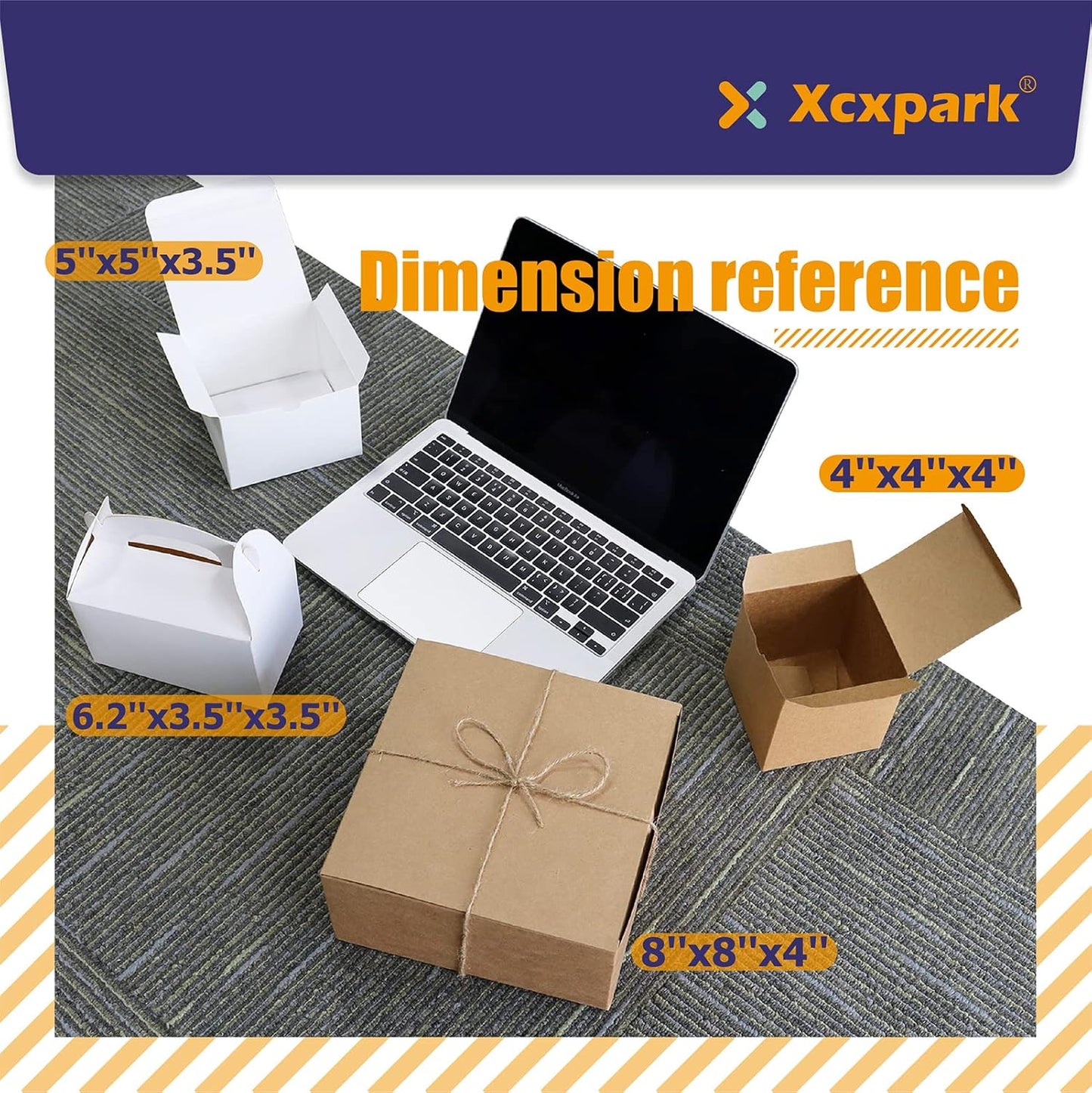 Xxcxpark 30 PCS Brown Kraft Gift Boxes 5x5x3.5, Party Favor Kraft Paper Gift Packaging Box with Lid for DIY Crafting, Cube, Cupcake, Kraft Present Boxes for Birthday, Wedding