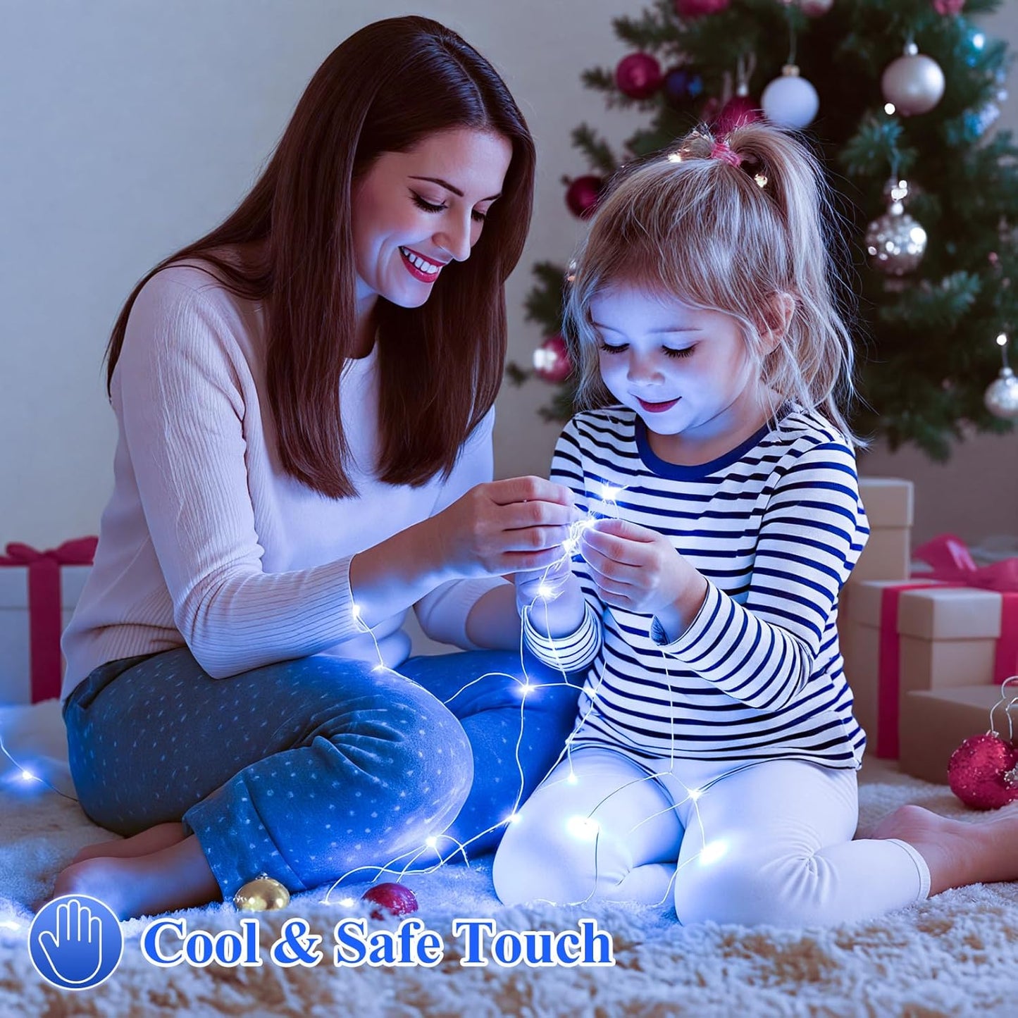 Lakumu 12 Pack Fairy Lights Battery Operated -7FT 20LED String Lights Silver Wire Firefly Starry Lights for DIY Christmas Decorations Mason Jar Wedding Party Centerpiece Table Decor, Blue