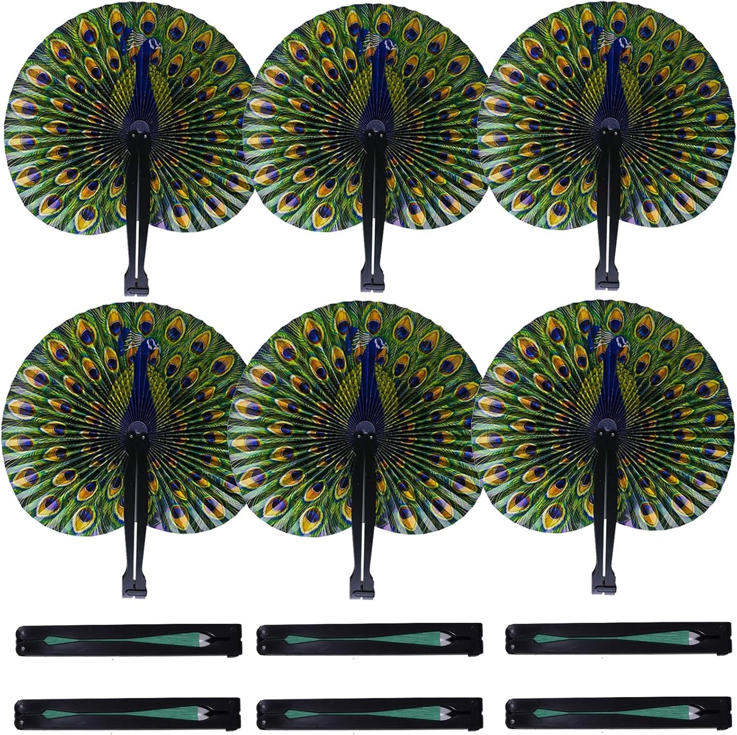 20 Pcs 10" Safari Print Peacock Fans Decorations Animal Folding Paper Hand Fans Bulk for Gifts,Weddings Festival,Birthday,Summer,Party Favors,School Cultural Shows
