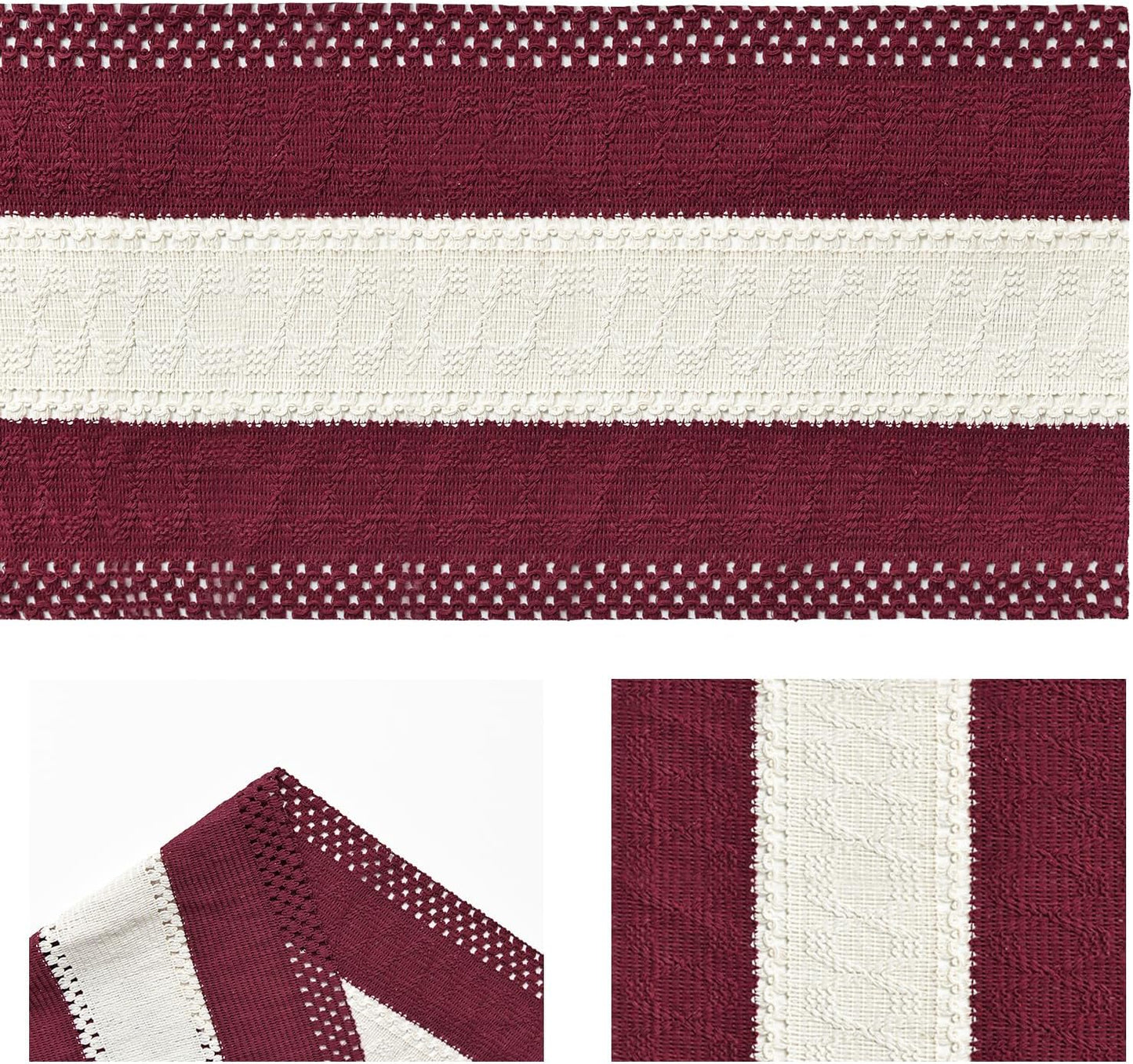 Artoid Mode Red Farmhouse Rustic Table Runner, Seasonal Hollow Kitchen Dining Table Decoration for Home Party Decor 12x72 Inch