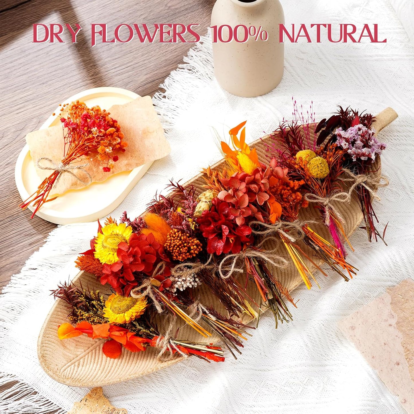 10/12/24 Pack Dried Flowers for Vase Various Mini Bouquet Dried Small Wildflowers Natural Real Flowers Bulk for Crafts DIY Wedding Decor (12, Autumn Color)