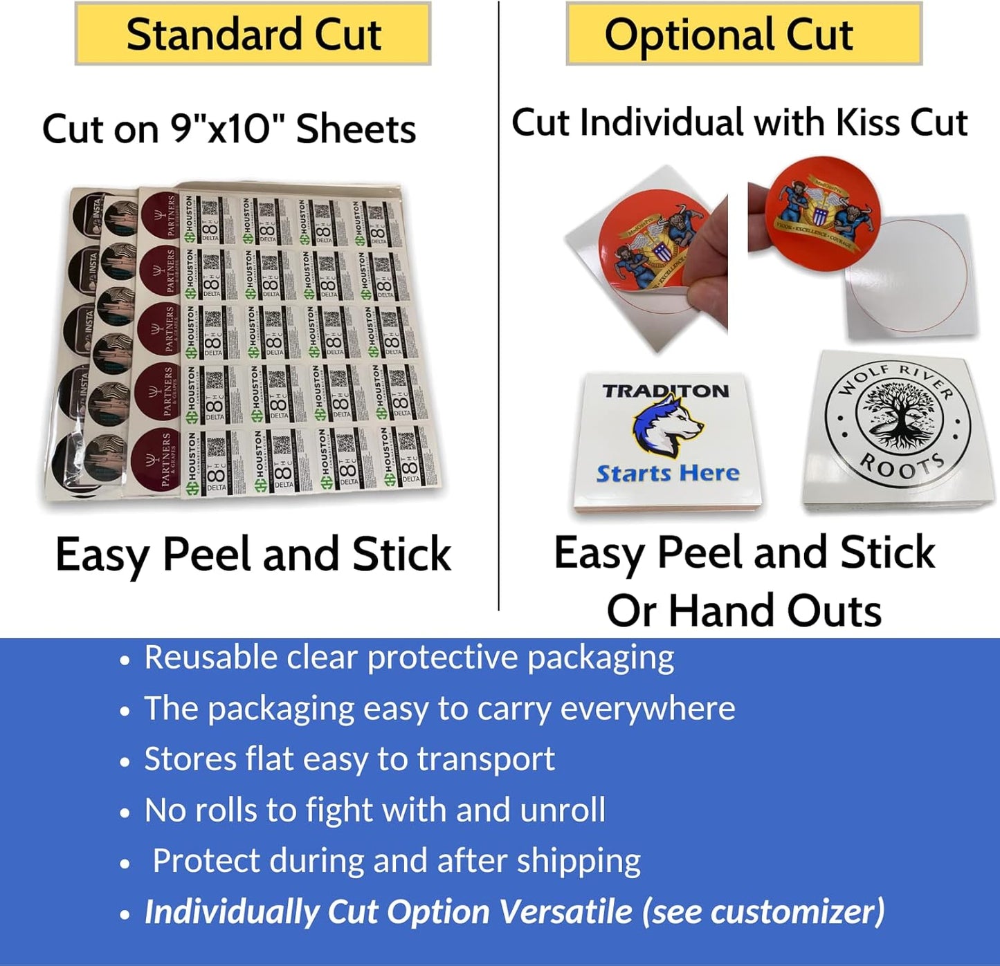 avgrafx 120 Custom Personalized Stickers Labels Vinyl Waterproof Made USA, Any Name,Text, Image, Logo 2" Contour Cut