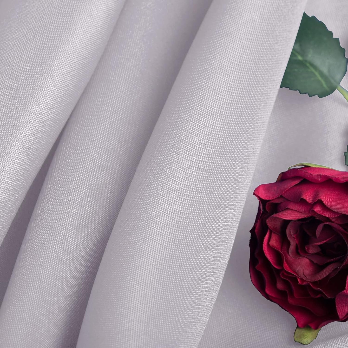 Ascoza 2pack 120 Inch Silver Round Tablecloth in Washable Polyester Fabric for Wedding/Banquet/Restaurant/Parties