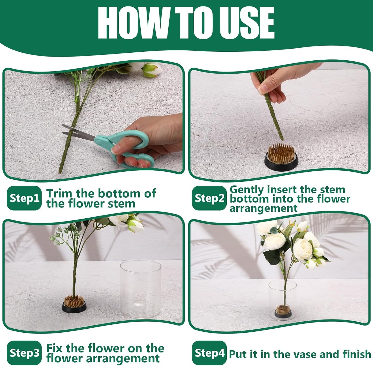 Sliner 16 Pieces Floral Frogs Round Flower Holder Japanese Ikebana Vase Kenzan Flower Flower Arranger Flower Fixed Tools Pin for Flower Arrangement Home DIY Craft(Gold,2.76 Inch)