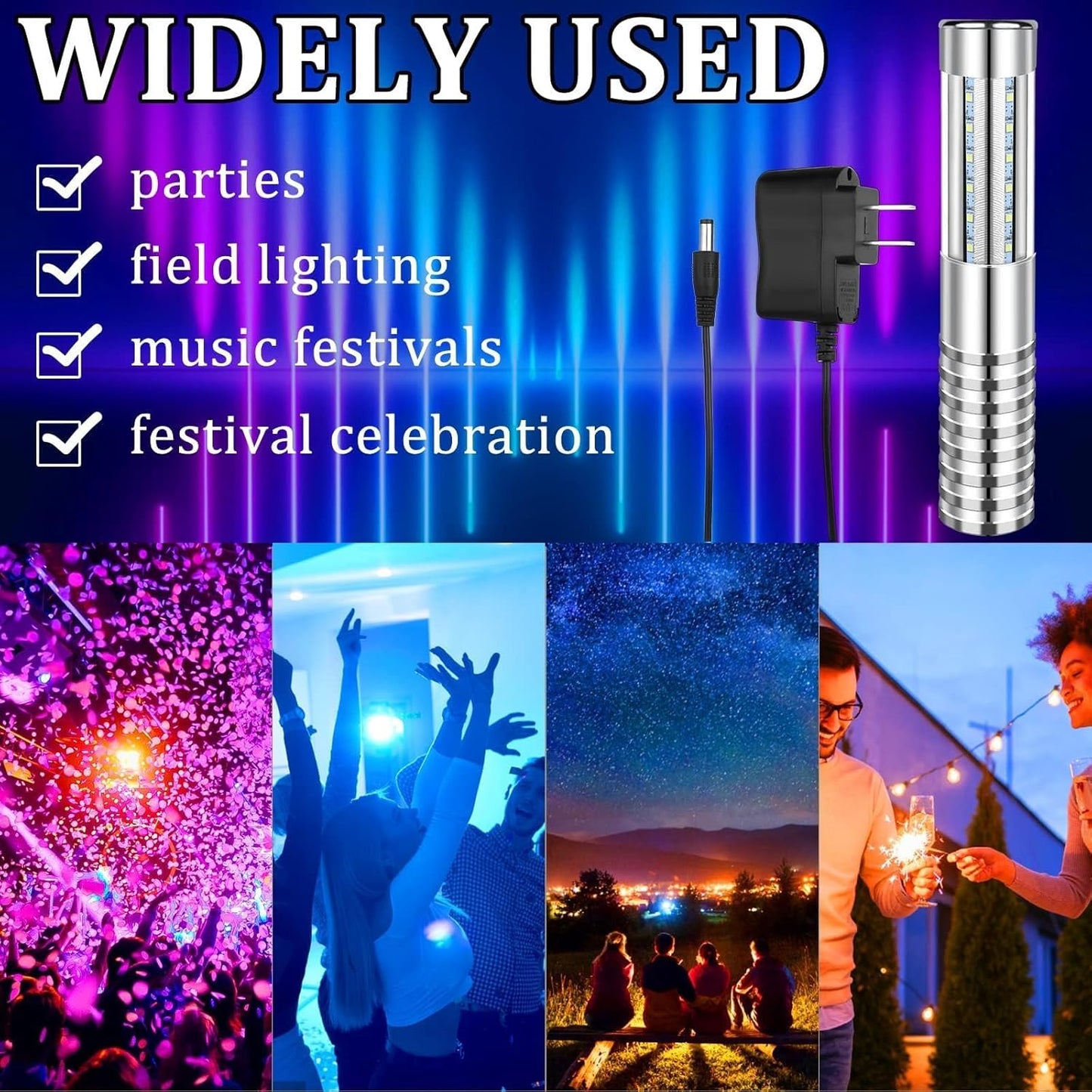 4 Pieces Strobe Baton Bottle Service Sparklers Bottle Service Light Bottle Handheld Light for Nightclubs Weddings Parties Activities Supplies (Silver)