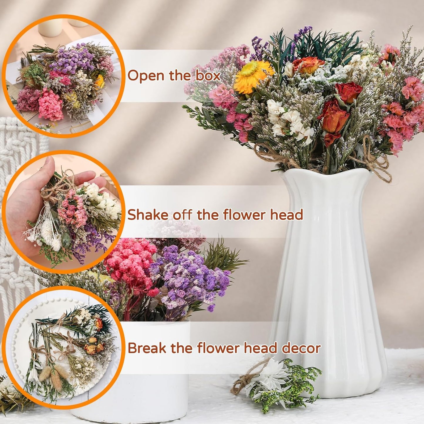 10/12/24/36 Pack Mini Dried Flowers for Vase Wedding Various Mini Bouquet Dried Small Wildflowers Natural Flowers Bulk for Crafts DIY Decor (36, Multicolor)