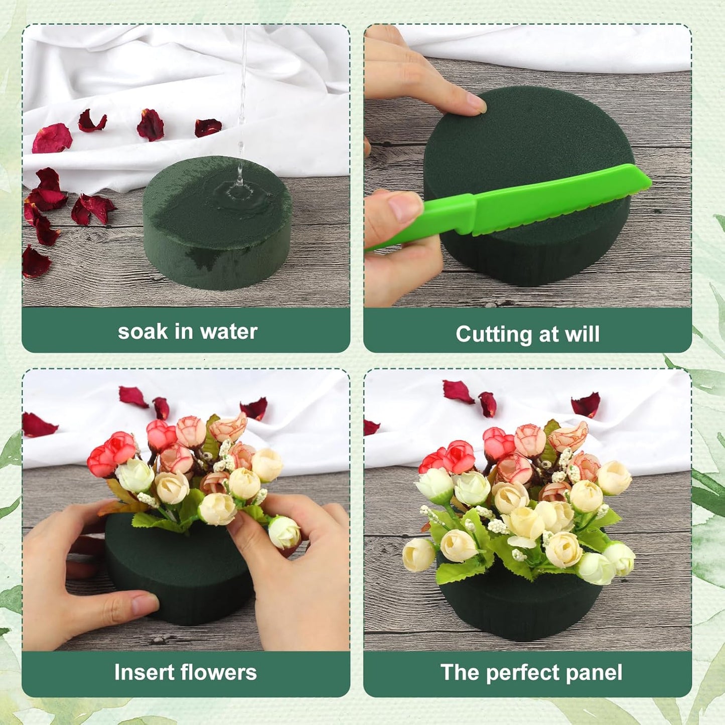 Phinus 4 PCS Styrofoam Block, Floral Foam Block Measures 4.33 x 1.57 inches, Flower Foam Can Be Used for Artificial Flower Arrangement DIY Crafts, Birthday, Prom, Church, Etc