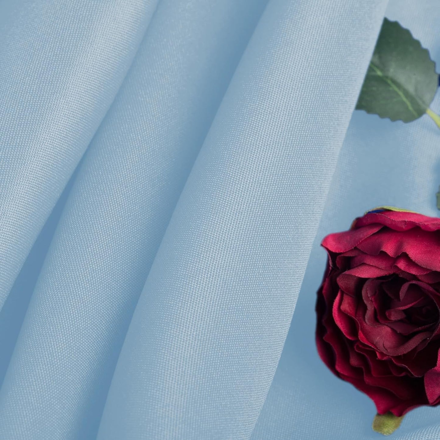 Ascoza 2pack 132 Inch Blue Mist Round Tablecloth in Washable Polyester Fabric for Wedding/Banquet/Restaurant/Parties