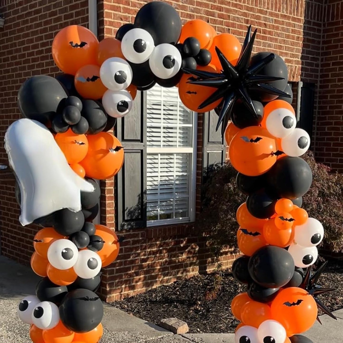 Black Orange Star Balloons 12pcs, 27/22 Inch Foil Star Explosion Balloons, Large Spike Mylar Cone Balloon, Fireworks Shape Balloon Decor for Graduation Birthday Halloween Backdrop