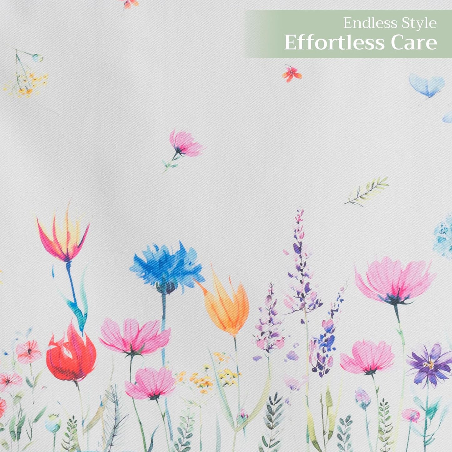 Maison d' Hermine Table Runner 100% Cotton Double Layer Table Runners 72 inches Long Decorative for Home Kitchen Dining Party Wedding Bridal Shower Spring Summer (Flower in The Field, 14.50" x 72")