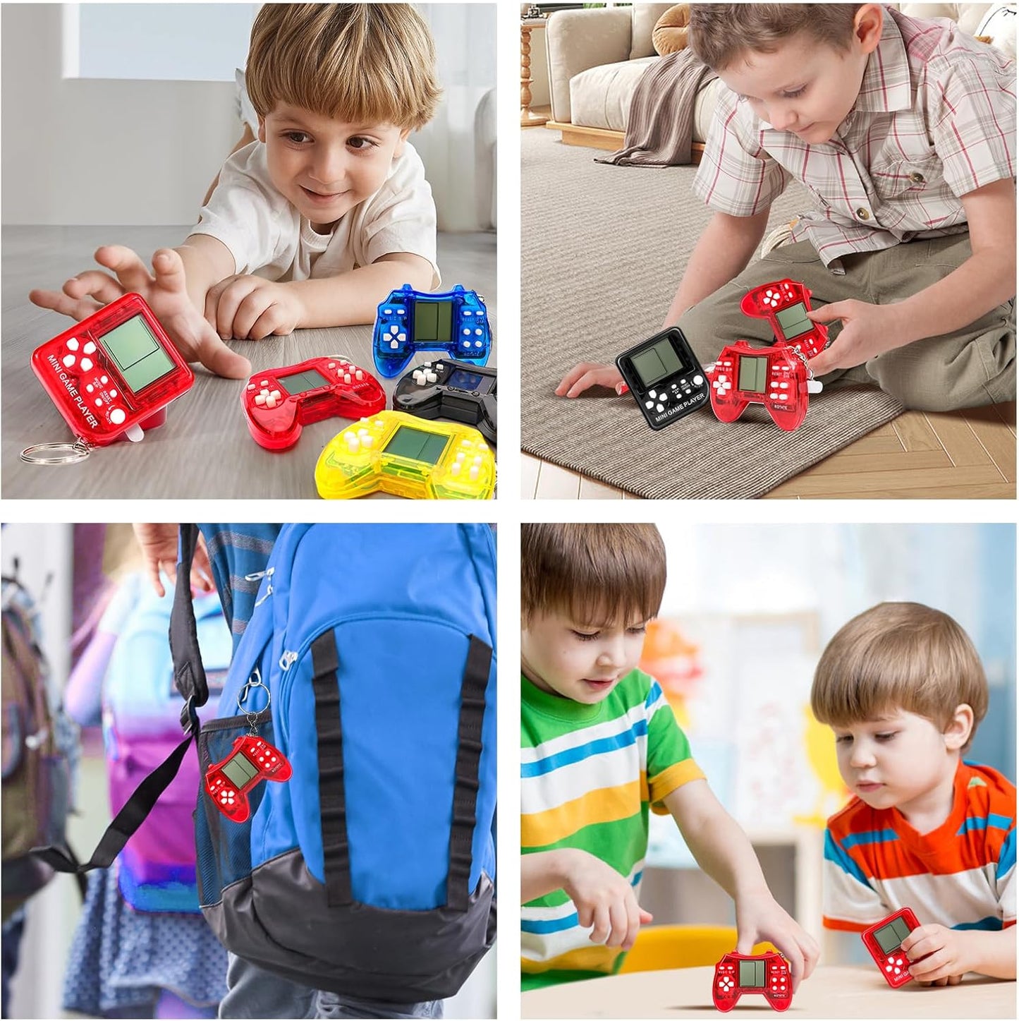 18Pcs Video Game Party Favors for Kids, Arcade Video Game Birthday Supplies Mini Game Console Keychain Classroom Prizes for Boys and Girls