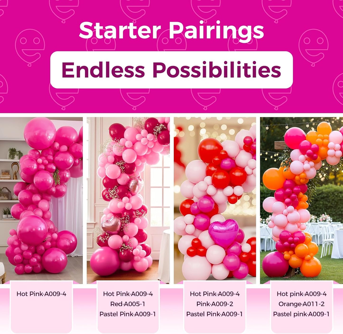 Bezente Hot Pink Giant Balloons 36 Inch - 8 Pack Jumbo Pink Balloons Large Round Hot Pink Latex Balloon for Wedding Bridal Shower Valentine's Day Birthday Party Backdrop Decorations