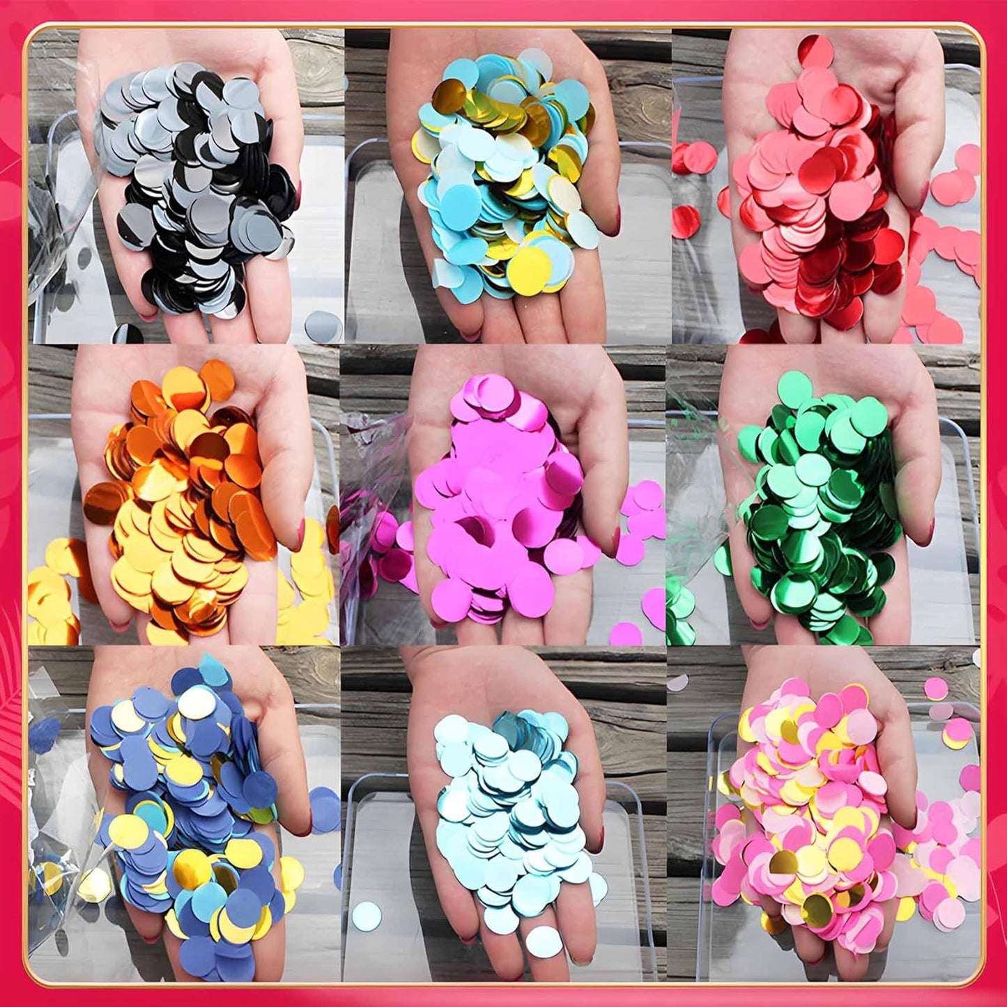 Gold and Orange Round Foil Confetti Beautiful Metallic Table Confetti for Filling Balloons, Wedding,Birthday,Party,Festival Decoration(15000PCS)