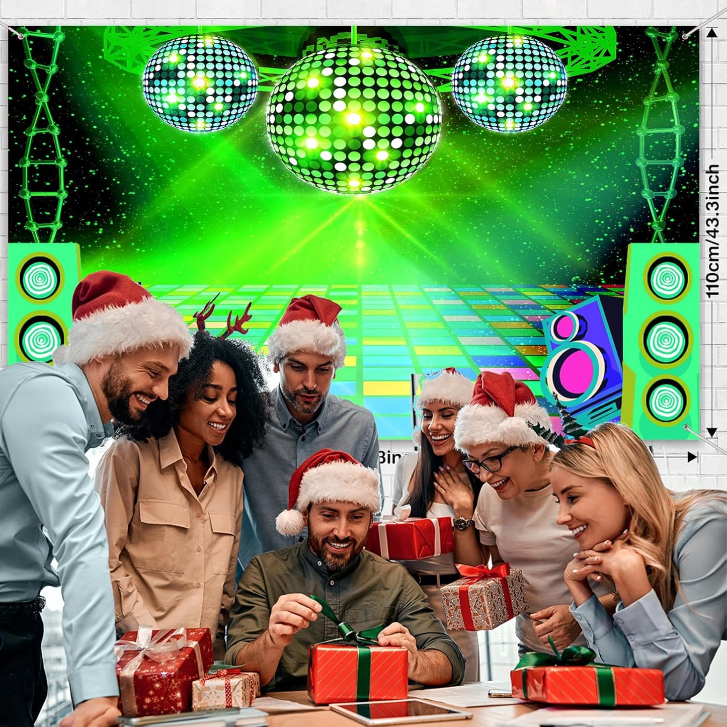 Dance Party Backdrop Retro 80s 90s Theme Stage Dance Ball Music Birthday Party Decoration DJ Photography Background 12 x 10 ft for Baby Shower Picture Photo Shoot Polyester Fabric,Purple