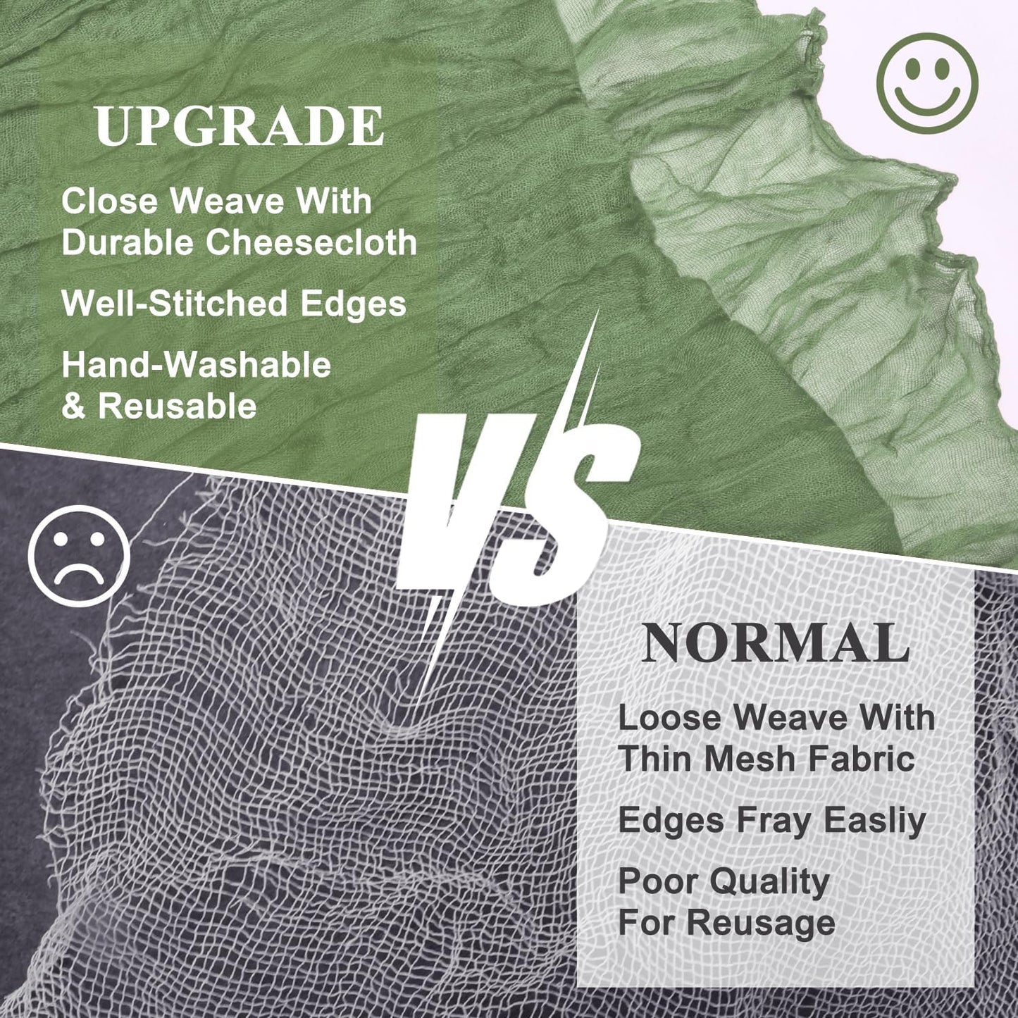 Asee'm 4pcs Cheesecloth Table Runner 120 Inches Sage Green Boho Gauze Cheese Cloth Runner 10FT Rustic Sheer Table Runners for Summer Wedding Baby Shower Holiday Party Decoration