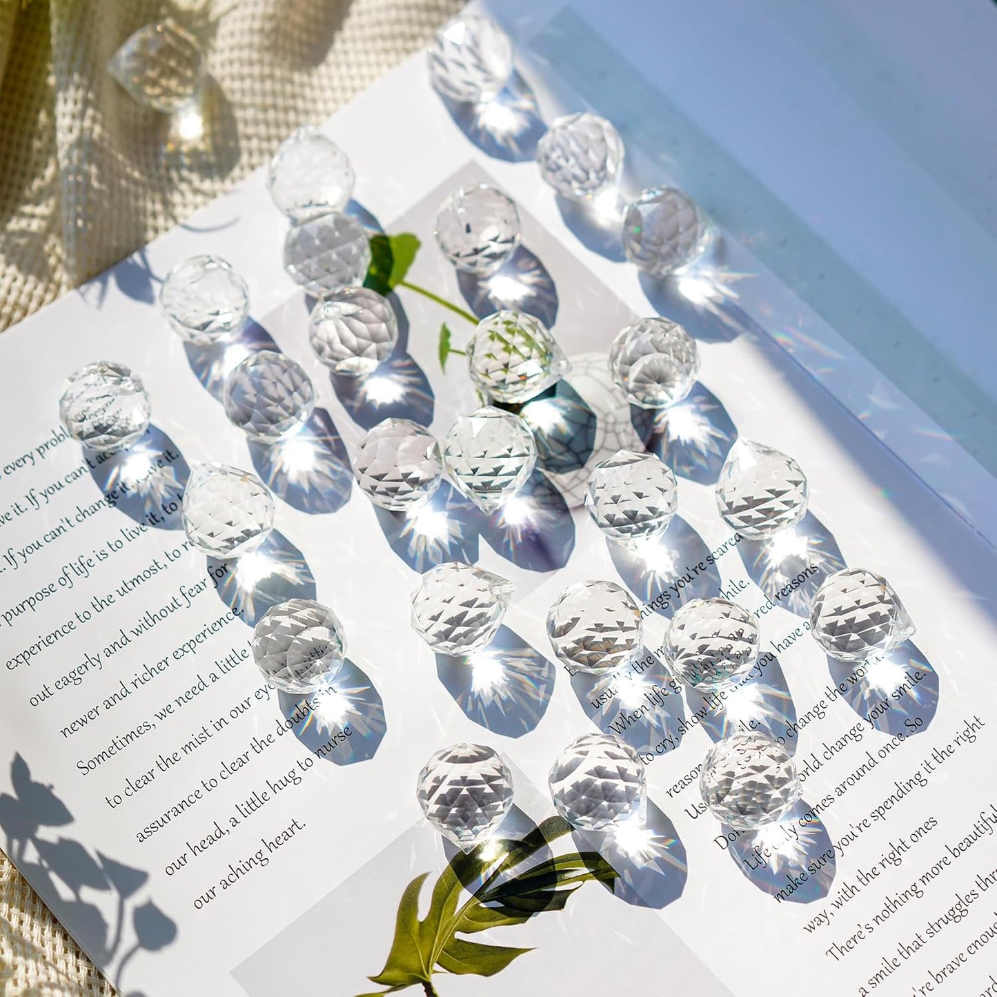 24pcs Clear Crystal Decorative Ball Prism Suncatchers for Windows Hanging Wedding Party DIY Decoration,20mm