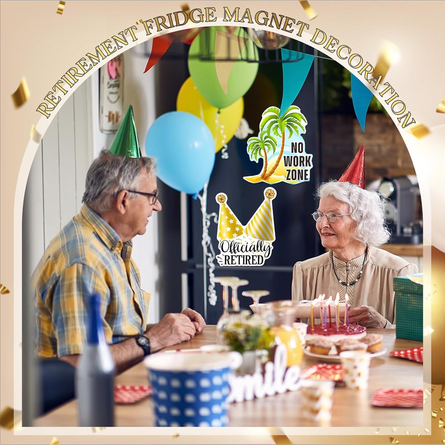 Hoteam 4 Pcs Retirement Cruise Door Decorations Magnetic Large Happy Retirement Cruise Ship Door Magnets Funny Waterproof Nautical Magnets for Carnival Cabin Stateroom Fridge Car