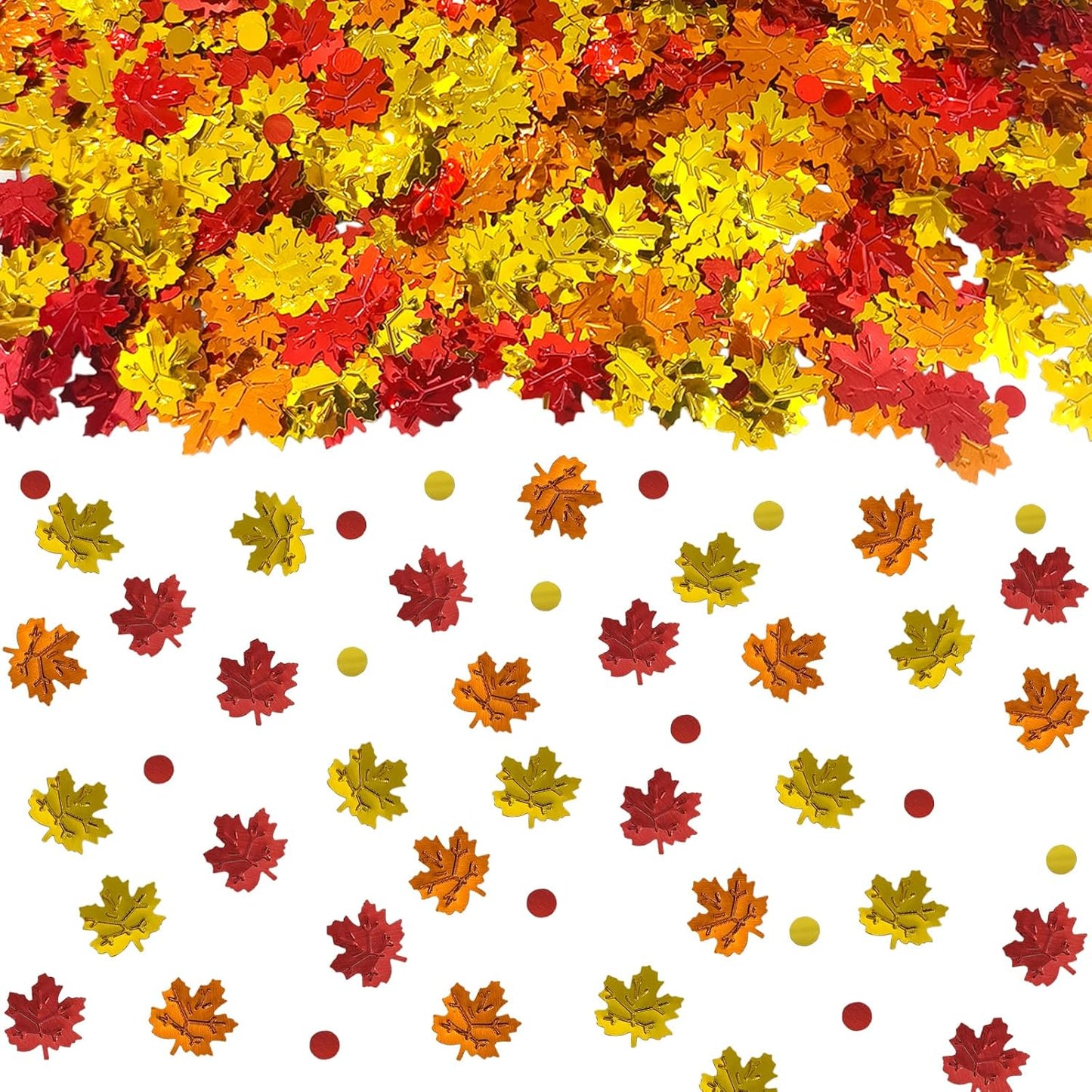 1500 Pcs Autumn Fall Table Confetti, Maple Leaf Decor Harvest Thanksgiving Table Scatters Glitter Party Decorations