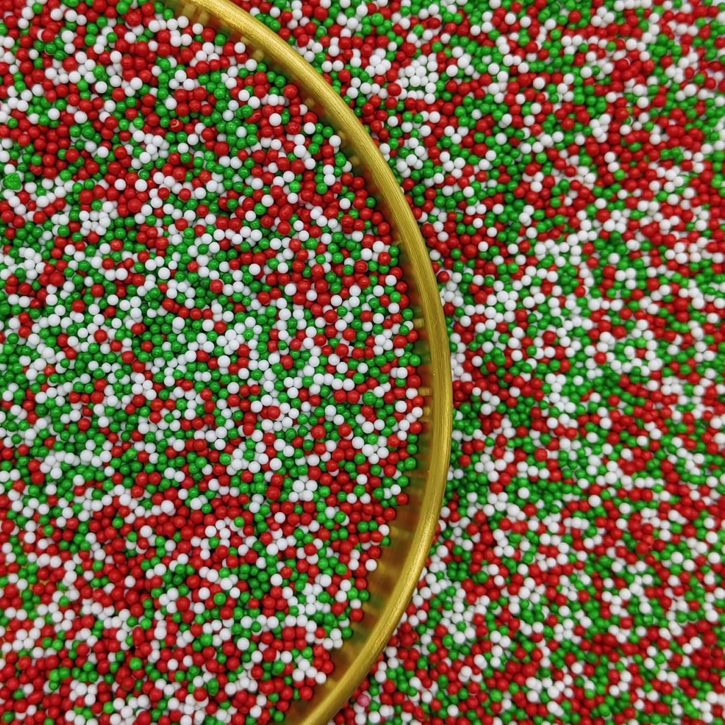 Edible Red & Green & White Pearl Sugar Sprinkles Candy 2mm Mini Pearls Cake Decorations Cupcake Toppers Cookie Decorating Perfect for Wedding Party Valentine Halloween Christmas Supplies 3OZ