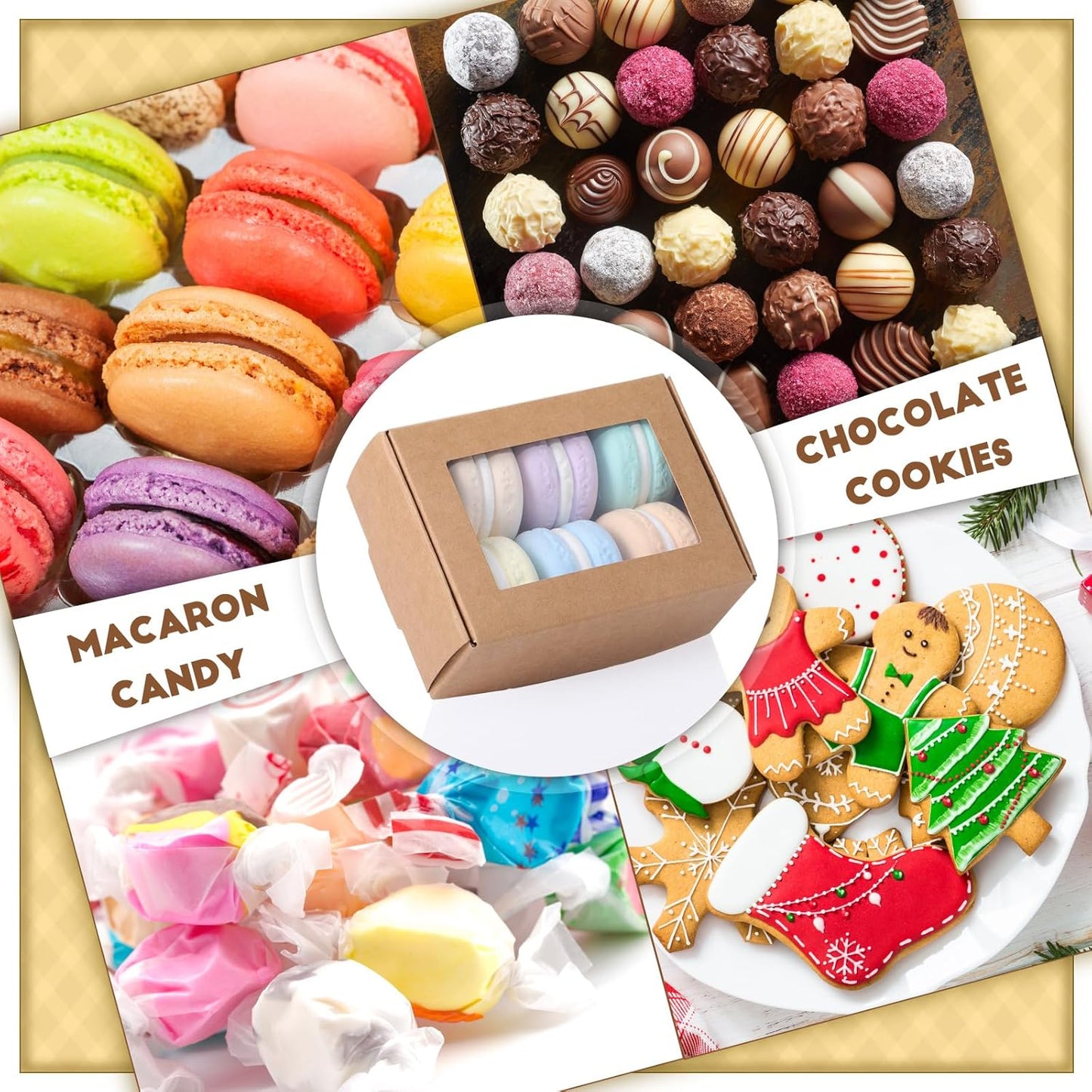 Zonon 30 Pcs Soap Boxes for Homemade Packaging, Mini Kraft Treat Boxes with Window for Bakery Candy Soap Making Gift Packaging(3.7 x 2.6 x 1.37 Inch,Brown)