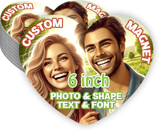 KETABAO – 6" Customize Your Heart Photo Magnets - Photo Fridge, Storage Cabinet and Car Decoration Magnets