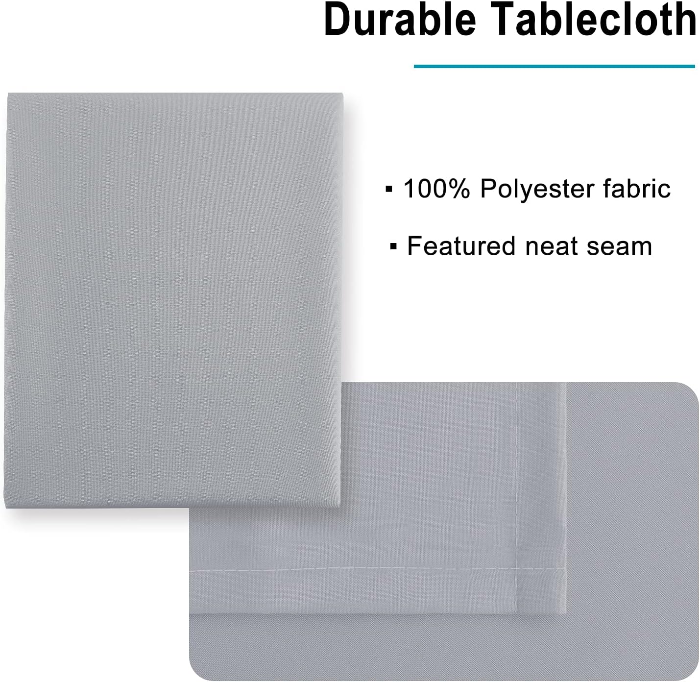 Hiasan Silver Grey Rectangle Tablecloth - Waterproof and Spillproof Washable Fabric Table Cloth for Dining Room Kitchen Party and Outdoor, 54 x 80 Inch