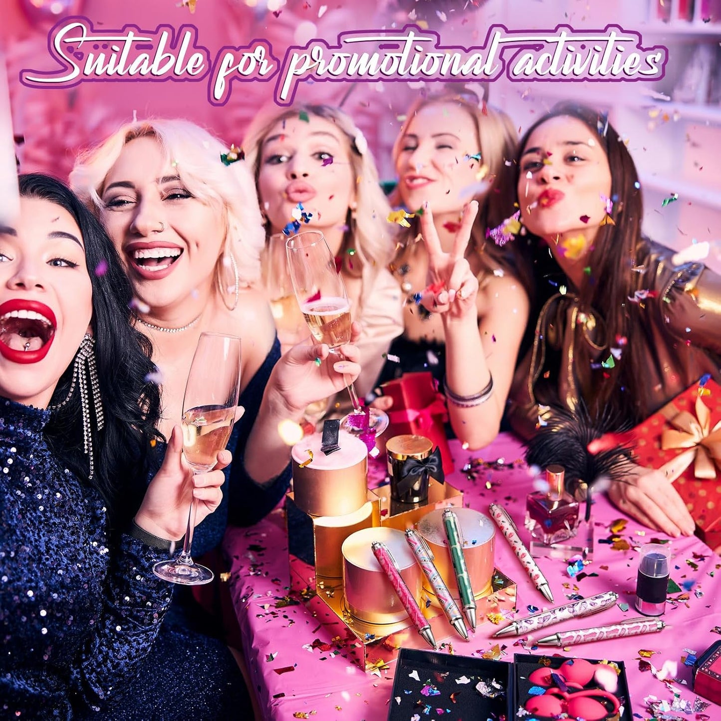 24 Pcs Pink Party Gifts Pens Concert Birthday Party Favors Music Ballpoint Pens Singer Guitar Pop Lover Gifts for Women Fans Bachelorette Decorations Supplies