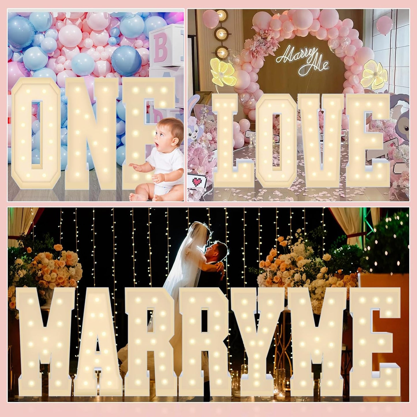 4FT Marquee Plastic Letters E - Light up Letters E Are Made from Corrugated Plastic Board - Quick Assembly Without Tools, Disassembled Components Can Be Used for Garage Sale Signs, Yard Sale Signs