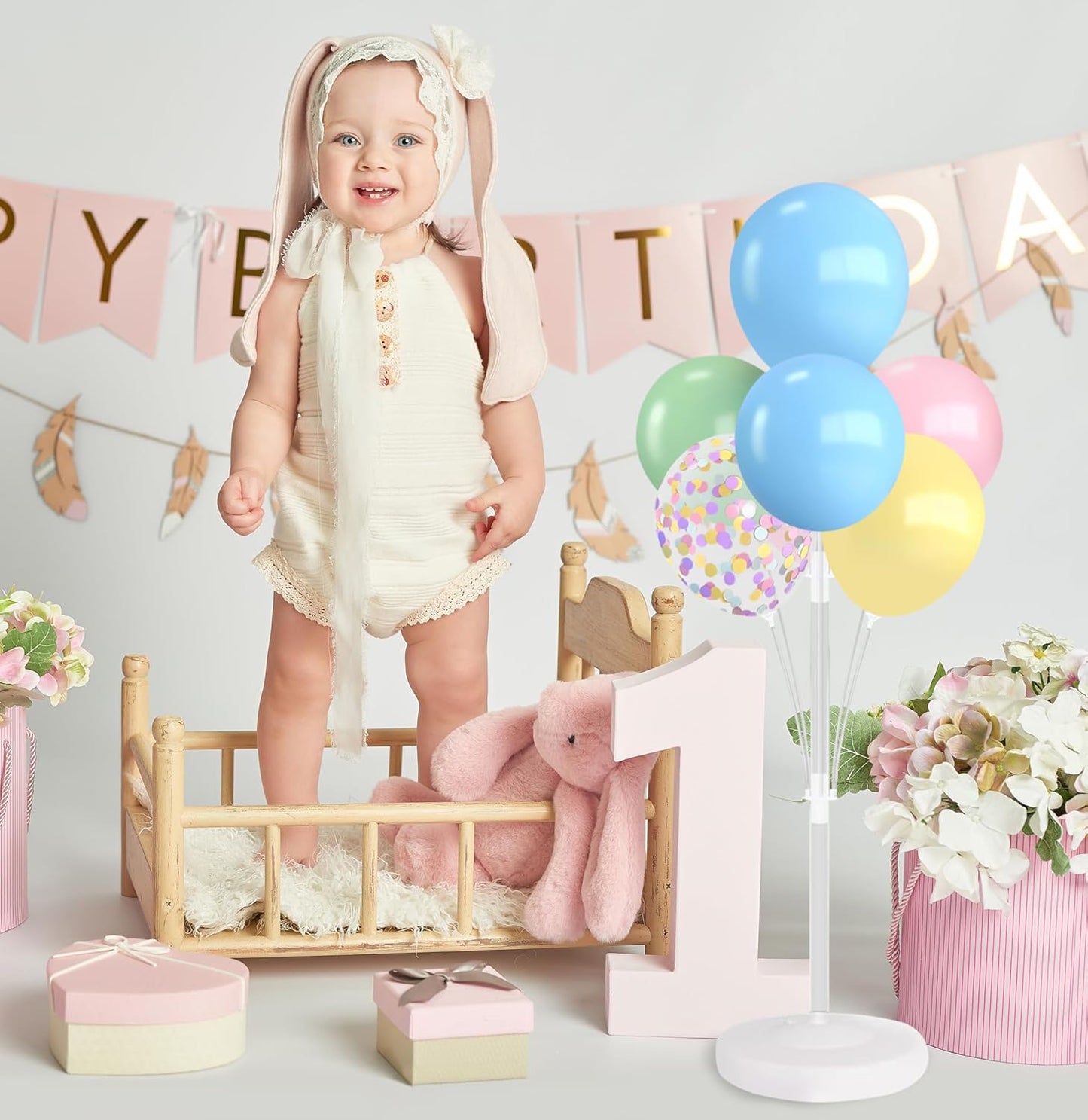 2 Sets Balloon Stand Kits, Balloon Stands for Floor, Balloon Sticks for Table, Acrylic Balloon Stand for Birthday Party Wedding Baby Shower Decorations